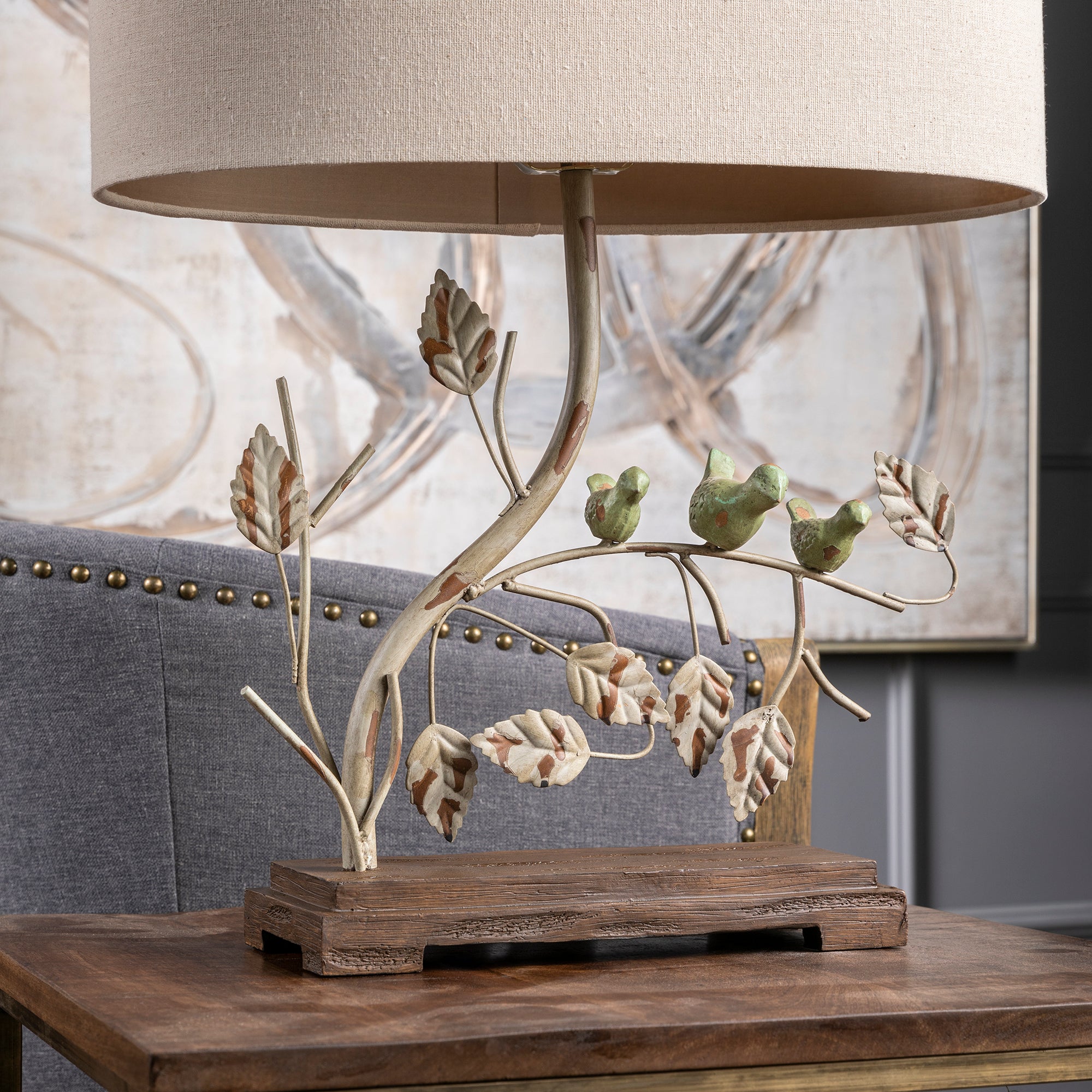 Leaf and Bird Table Lamp