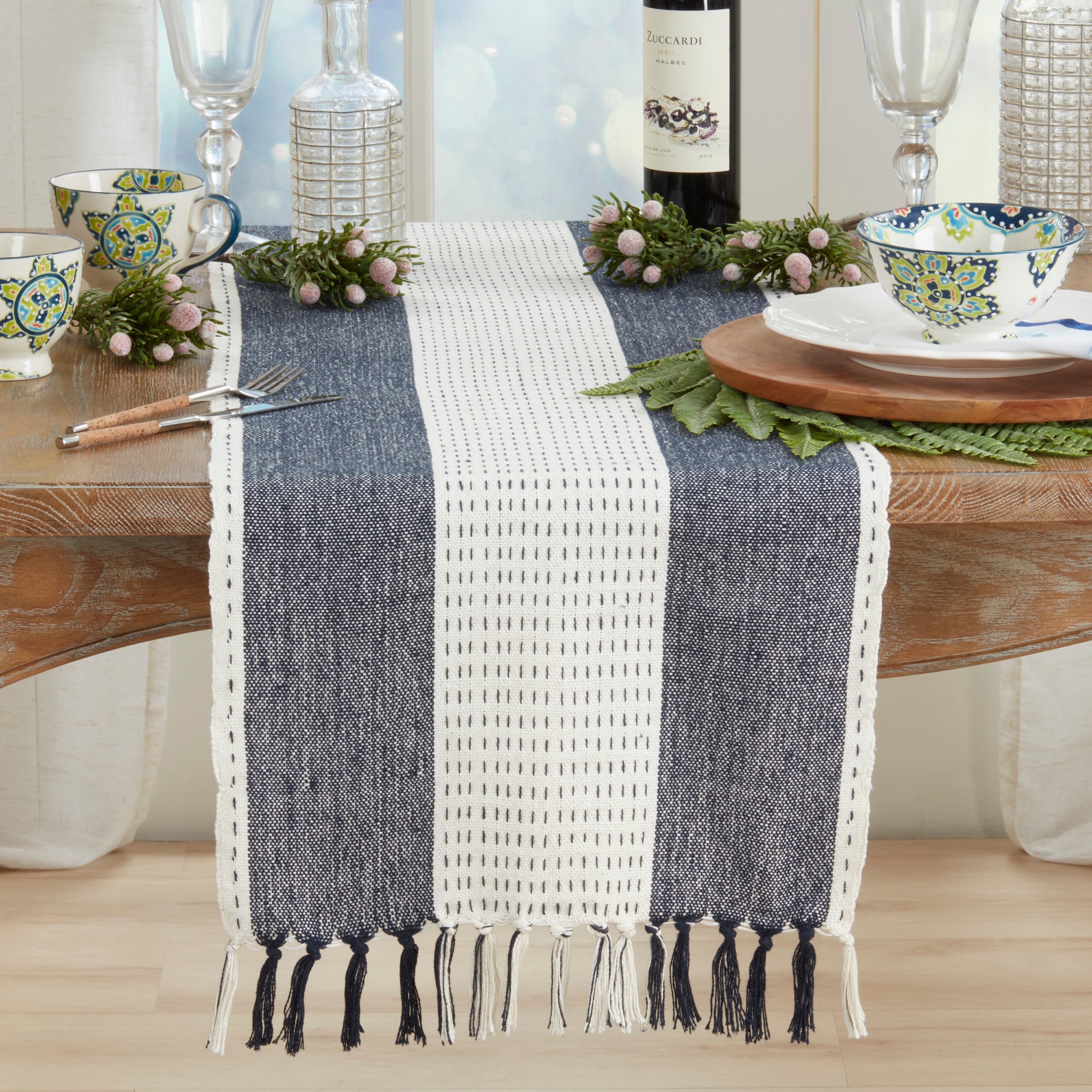 Stitched Banded Table Runner
