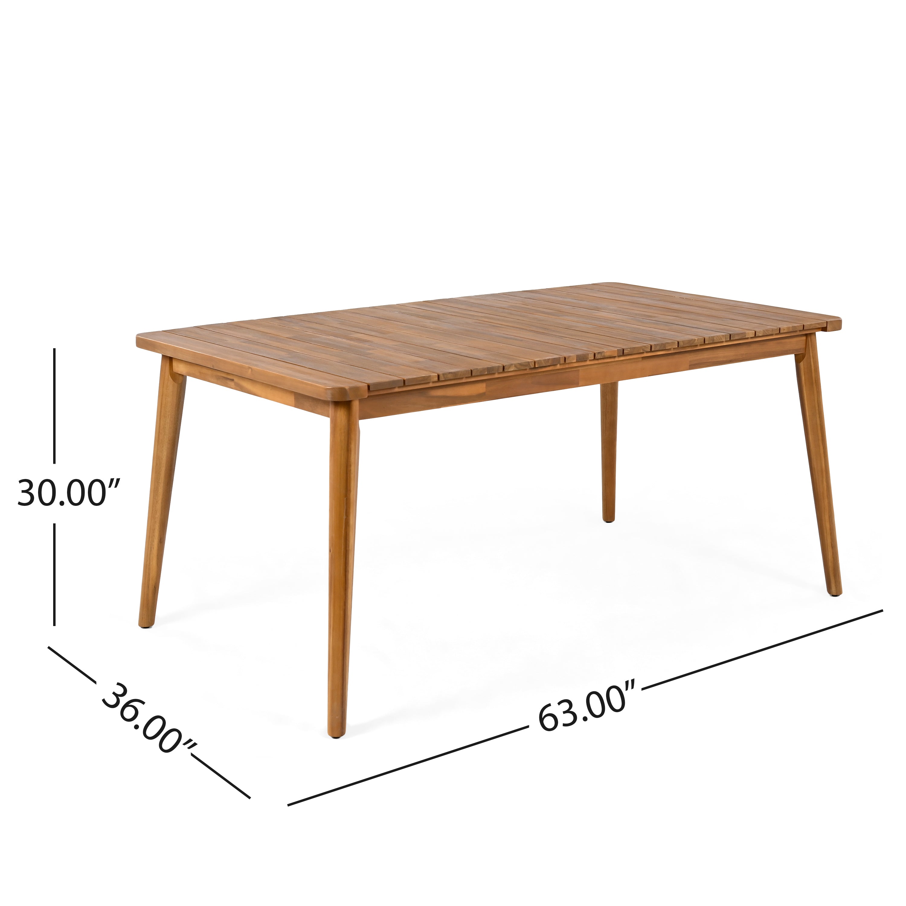 Acacia Wood Rectangular Outdoor Dining Table