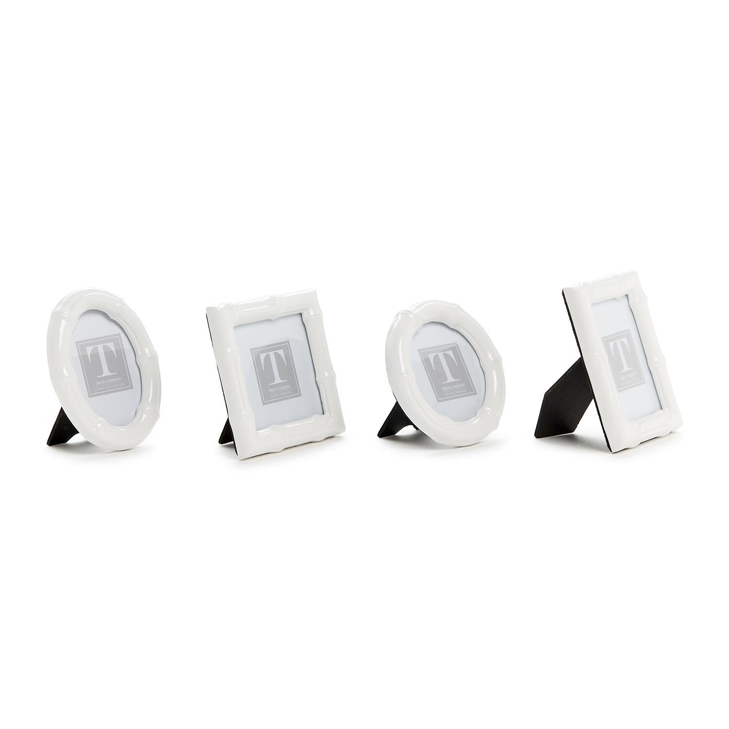 High Gloss Faux Bamboo Photo Frame Includes 4 Shapes, Set of 4