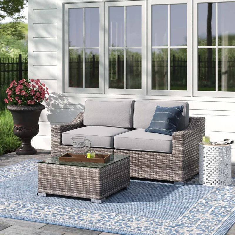 Laguna Sol Fully Assembled 2-Person Wicker Seating Set with Cushions