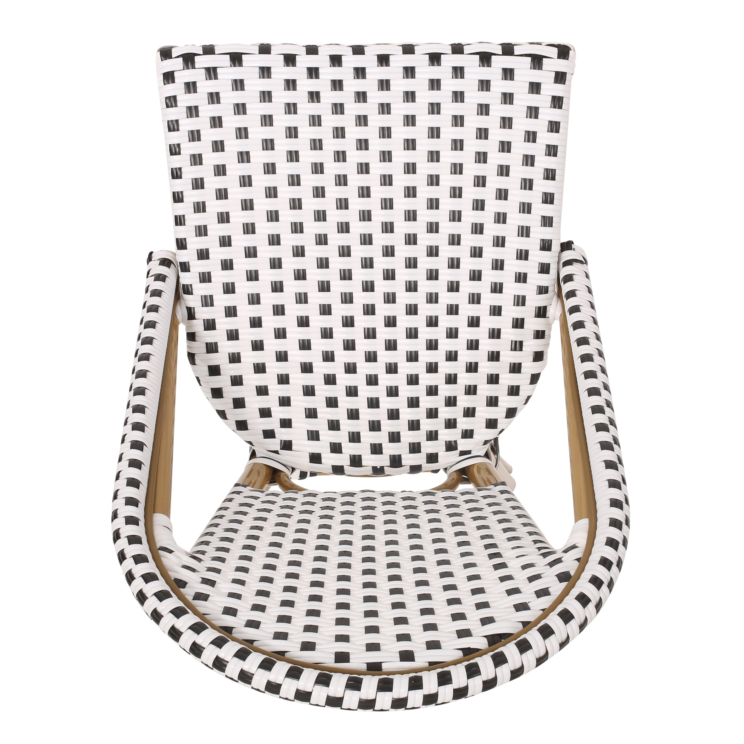 29.5" Outdoor PE Rattan French Barstool, Set of 2