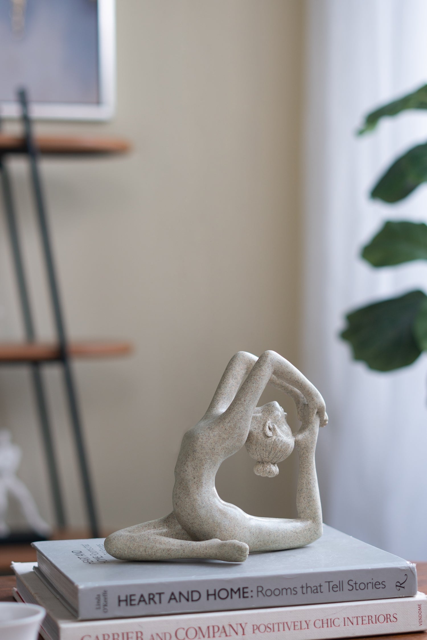 Beige Yoga Statue in King Pigeon Pose