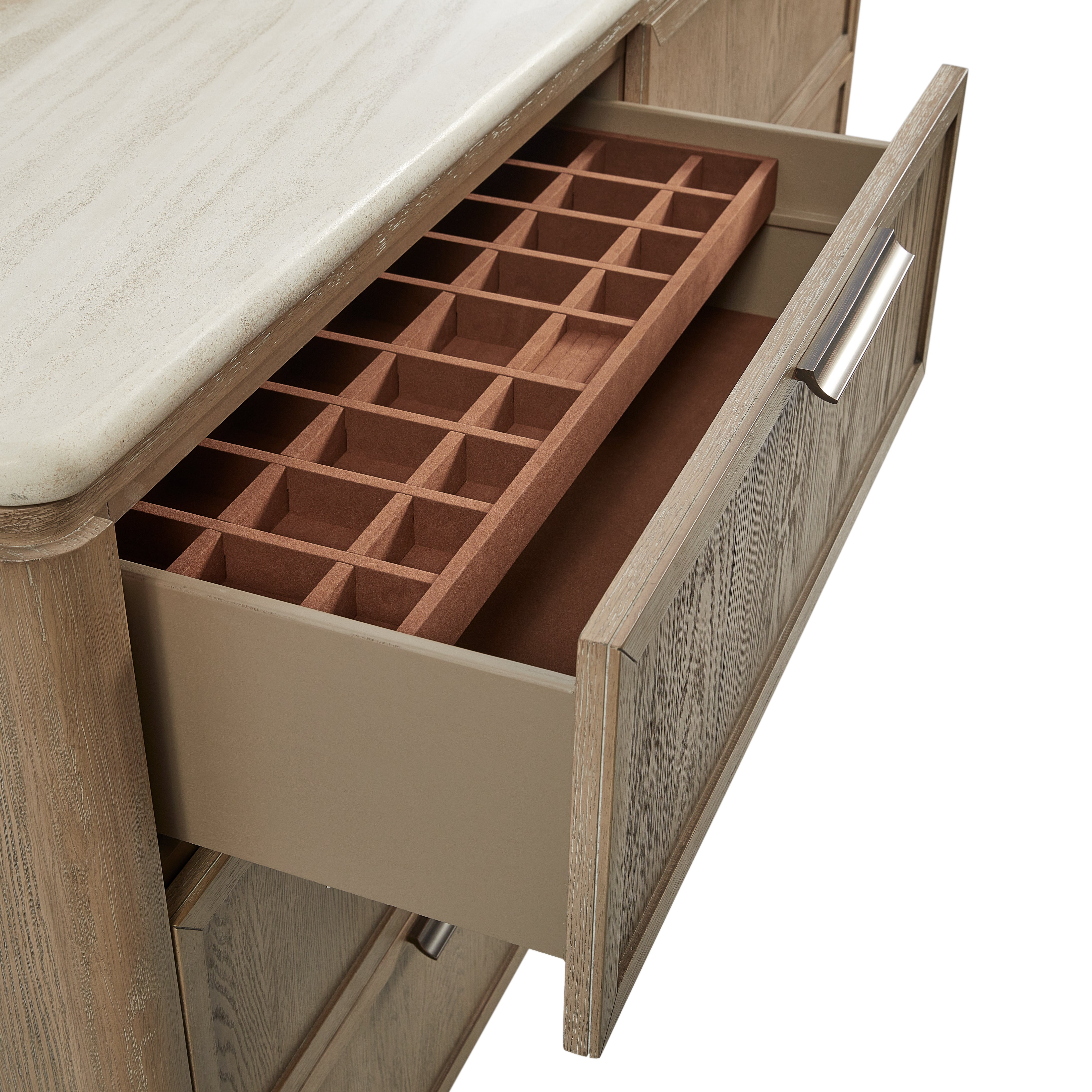 Ashborne Oak Veneer 6-Drawer Dresser
