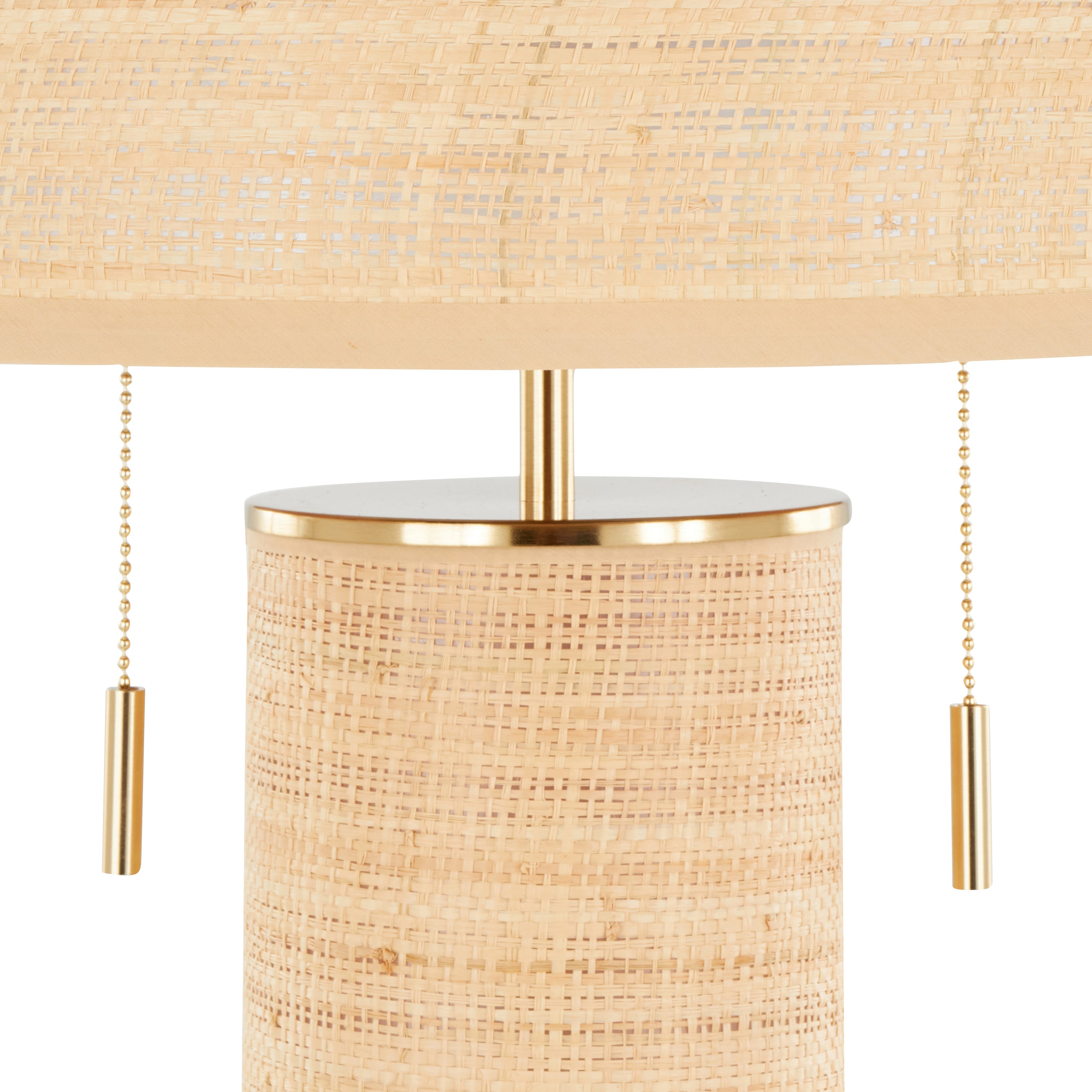Bellavue 29" Rattan Table Lamp with Cylinder Shade and Pull Chain Switch