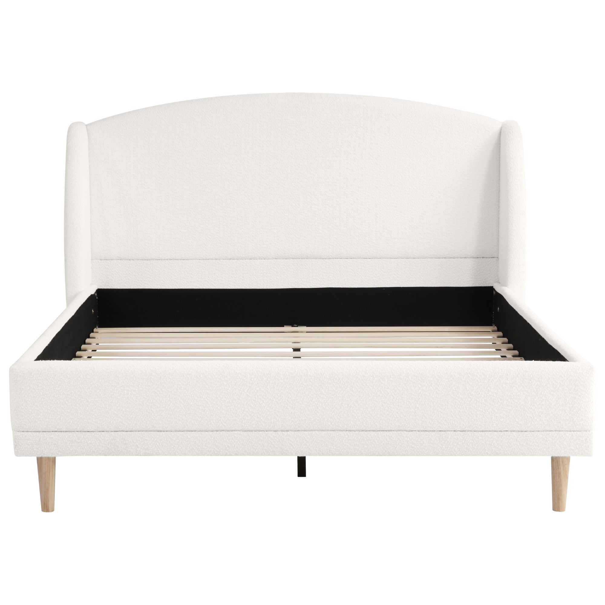 Boucle Fabric Upholstered Platform Bed