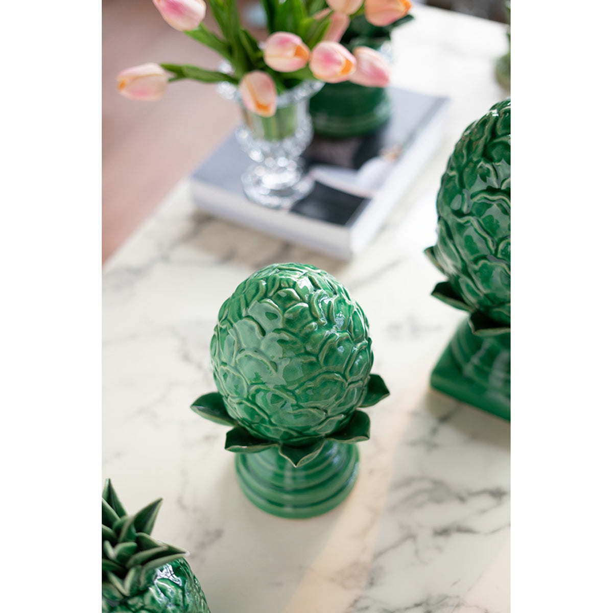Helsa Ceramic Blooming Artichoke Accent