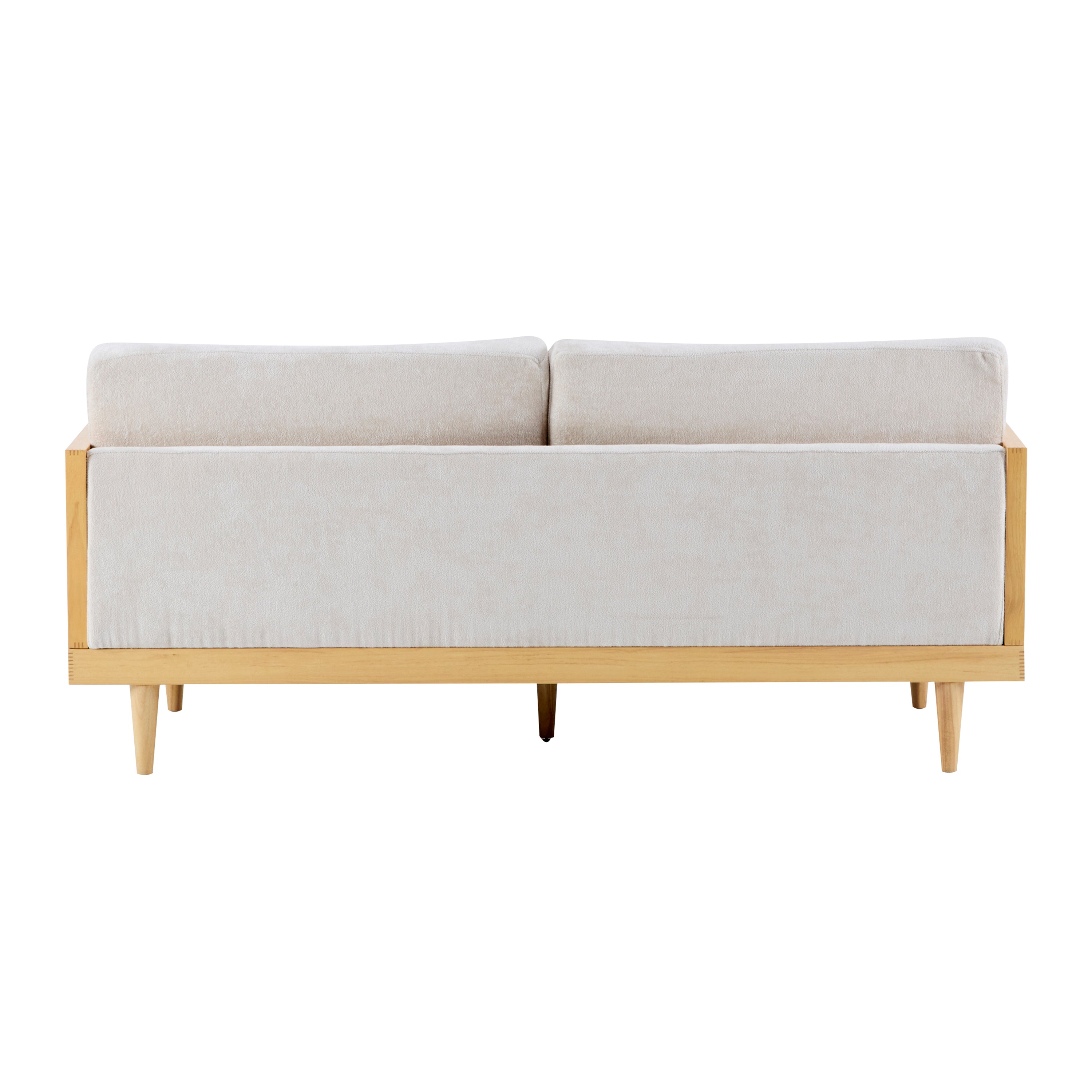 3-Seater Sofa with Cane Rattan and Wooden Frame
