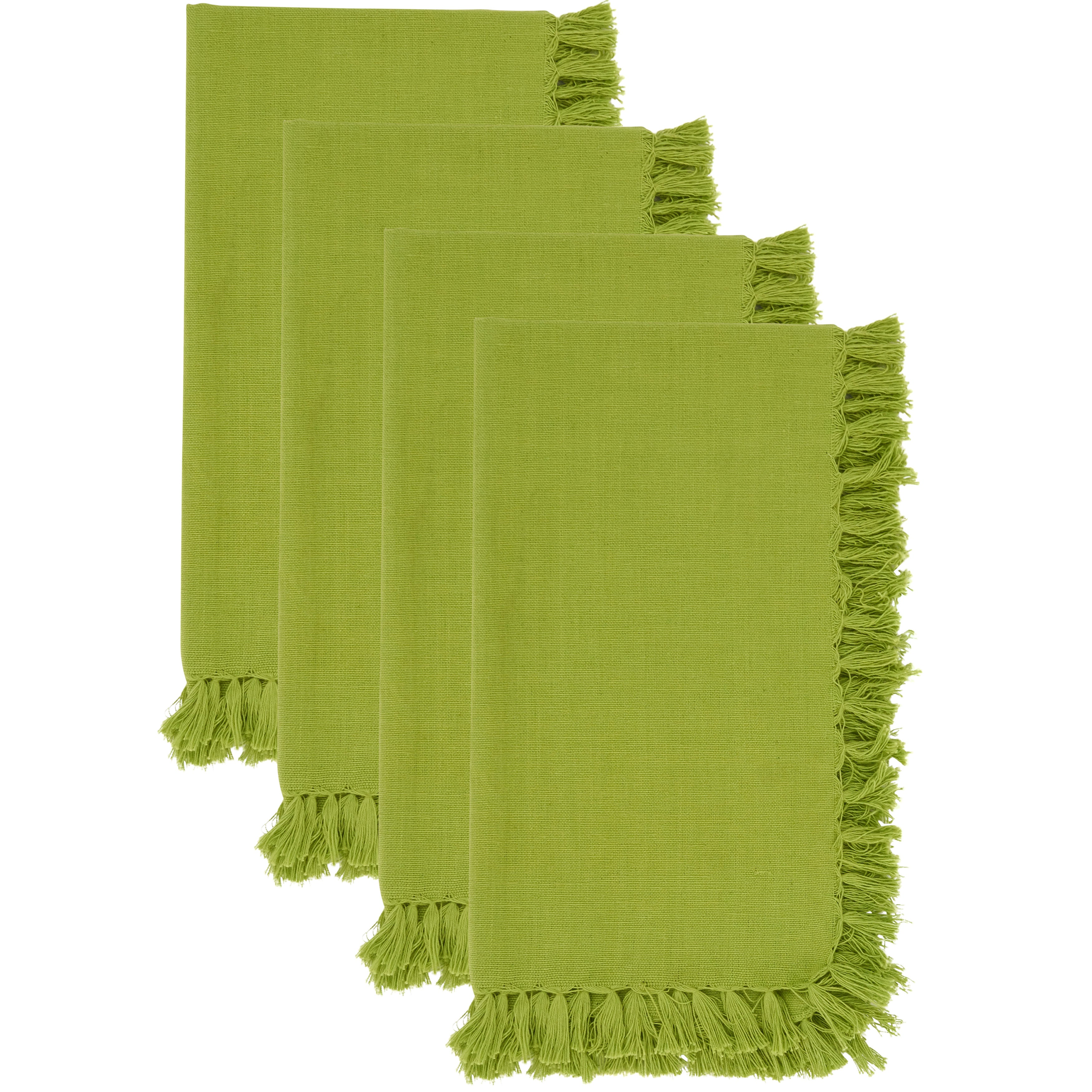 Fringed Design Dinner Napkins, Set of 4