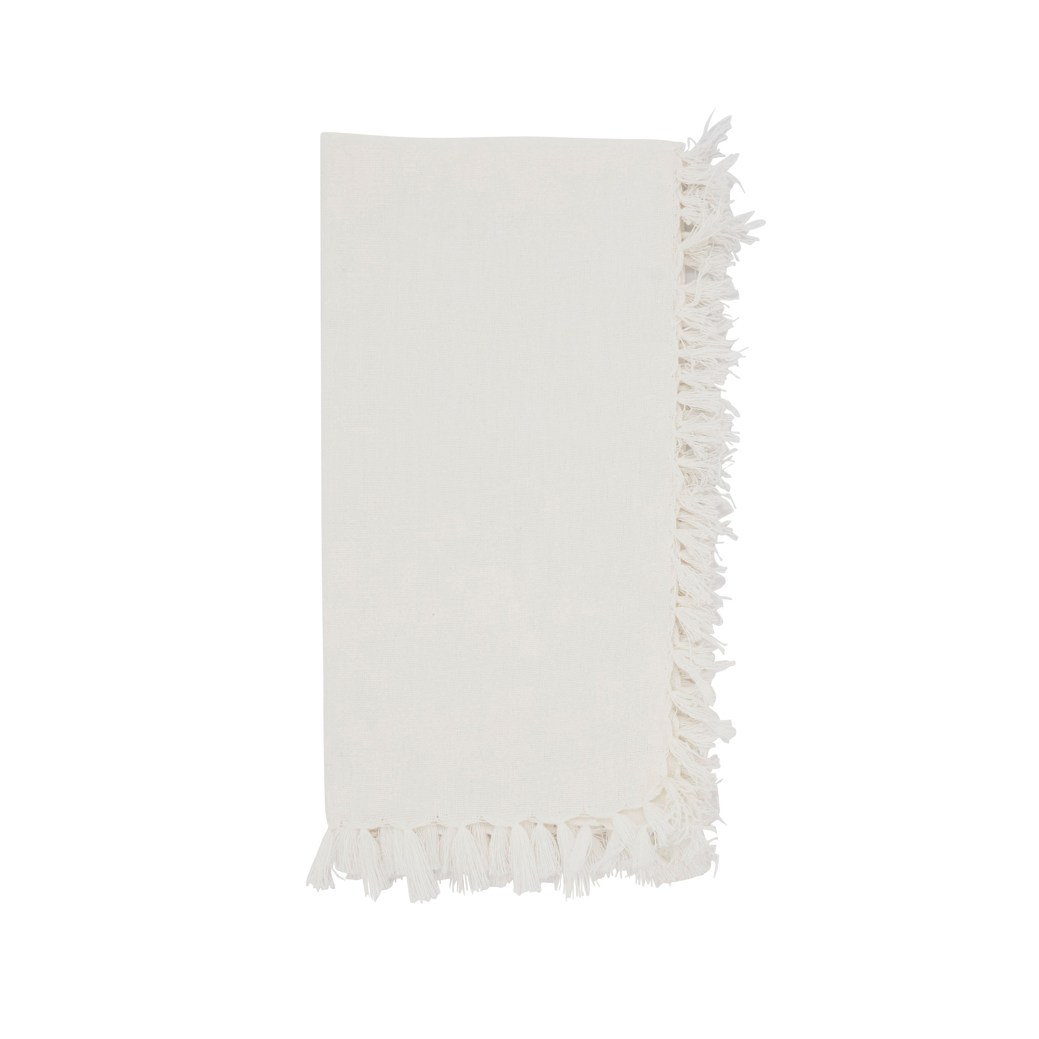 Fringed Design Dinner Napkins, Set of 4