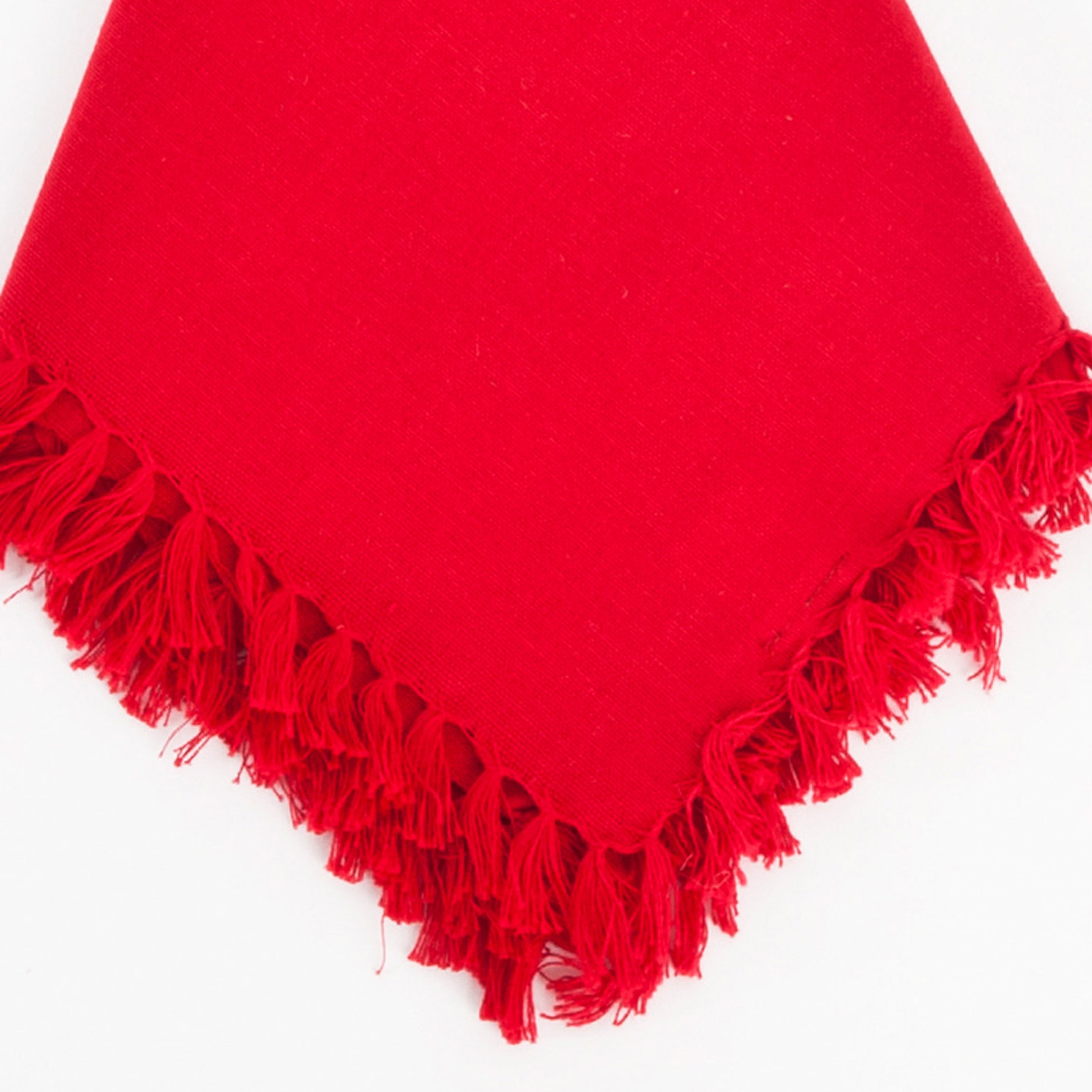 Fringed Design Dinner Napkins, Set of 4
