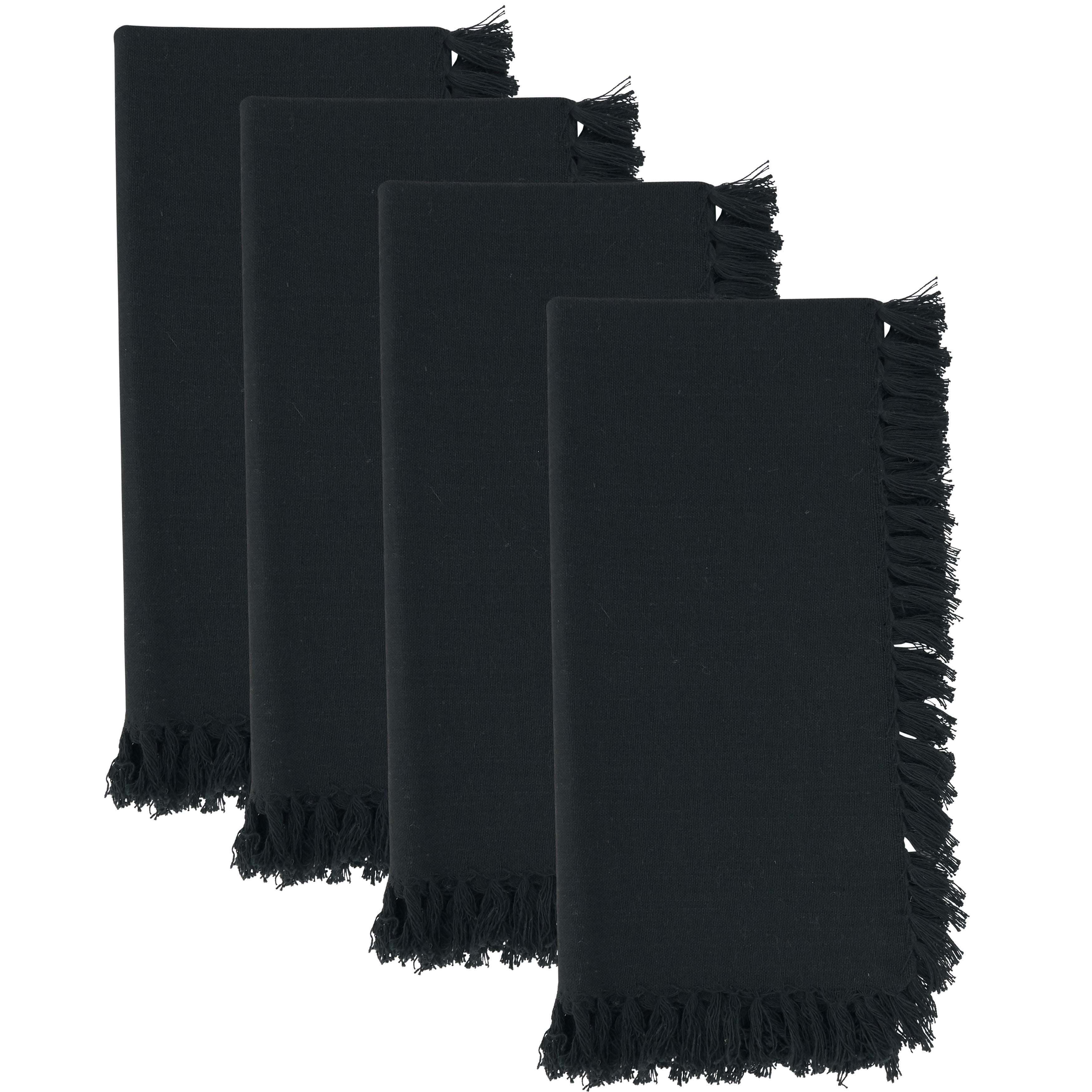 Fringed Design Dinner Napkins, Set of 4