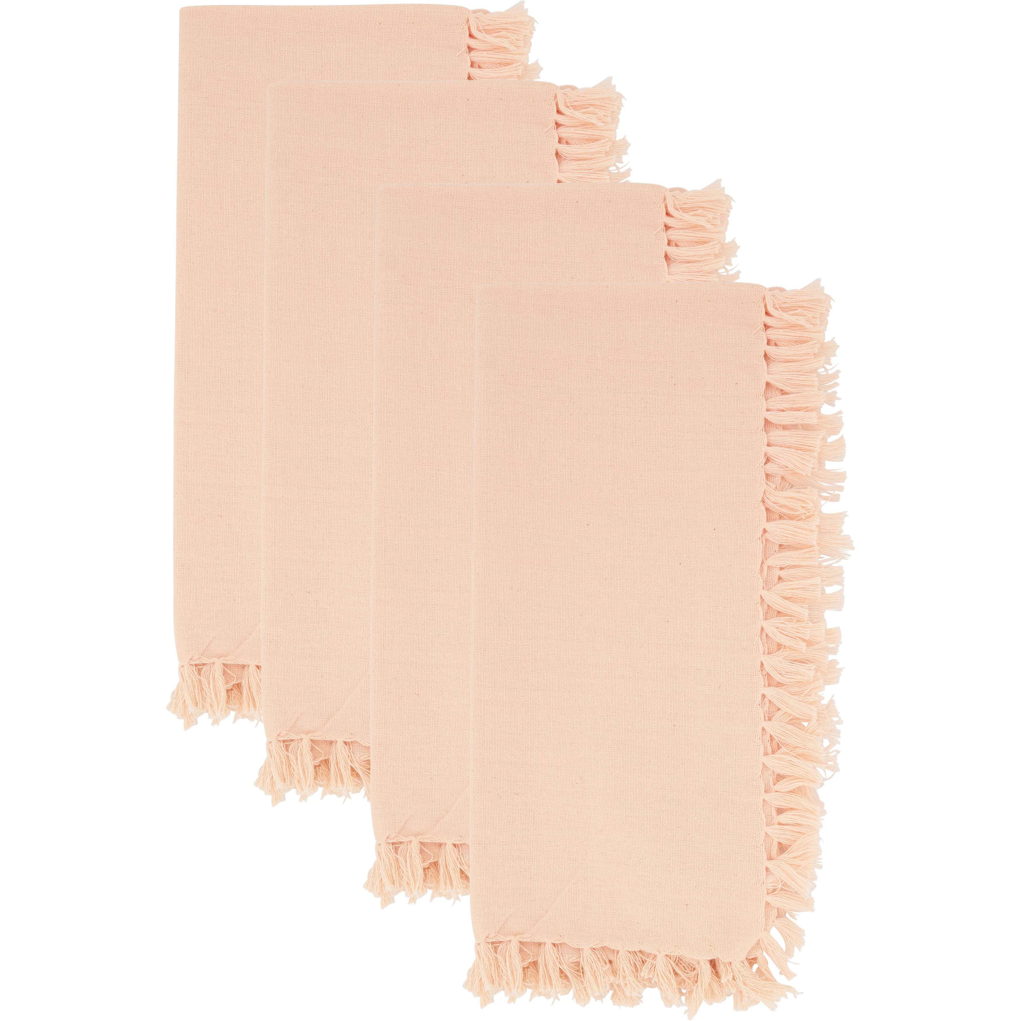 Fringed Design Dinner Napkins, Set of 4