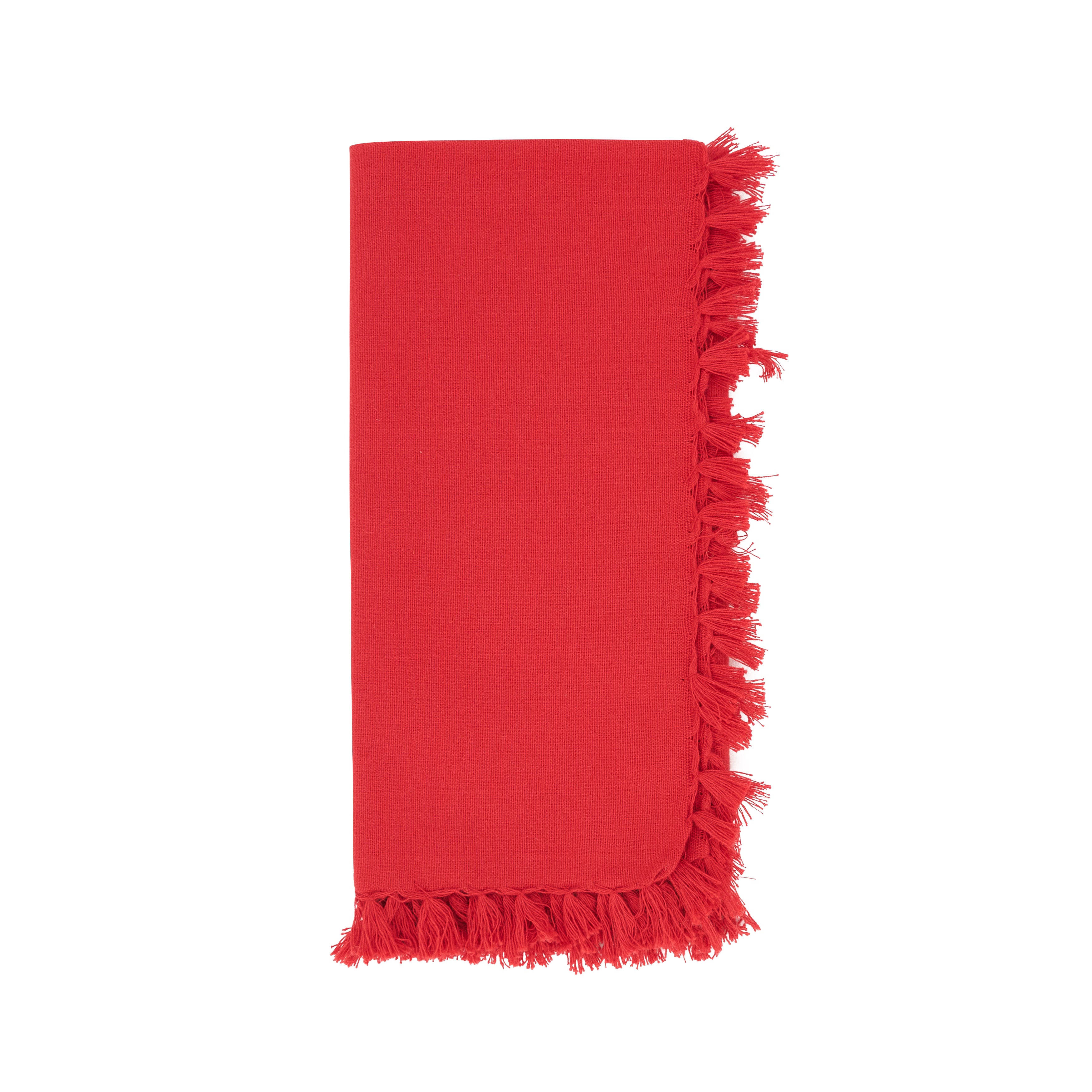 Fringed Design Dinner Napkins, Set of 4