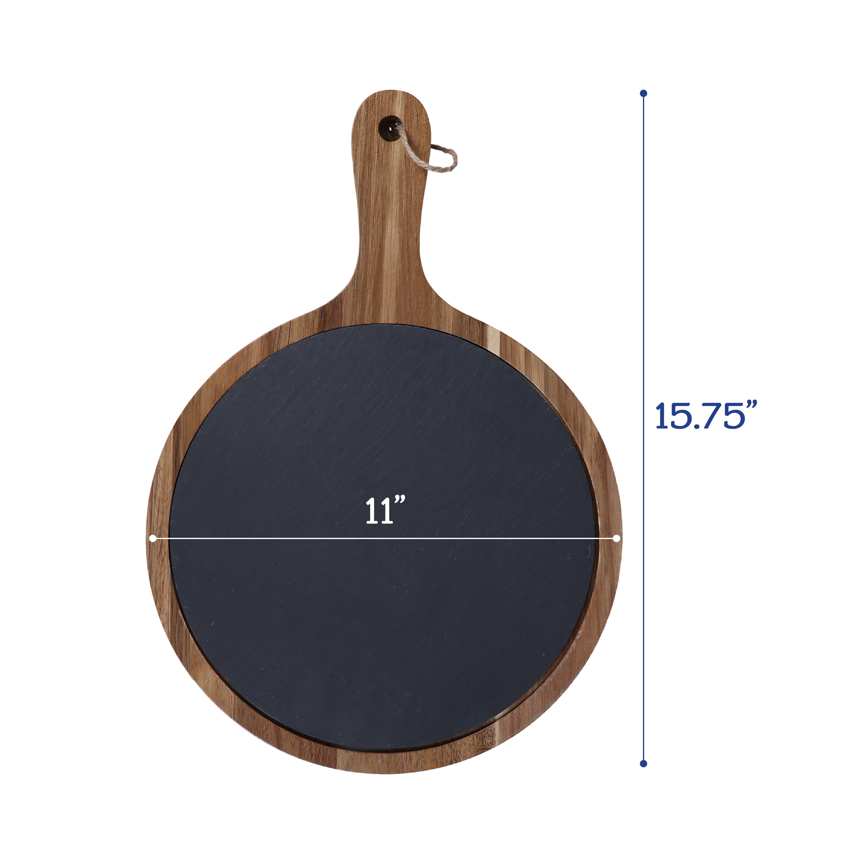 Round Set of 3 Slate and Wood Serving Boards