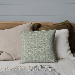Olive-Green-Scallop-Print-Decorative-Throw-Pillow-Home-Decor