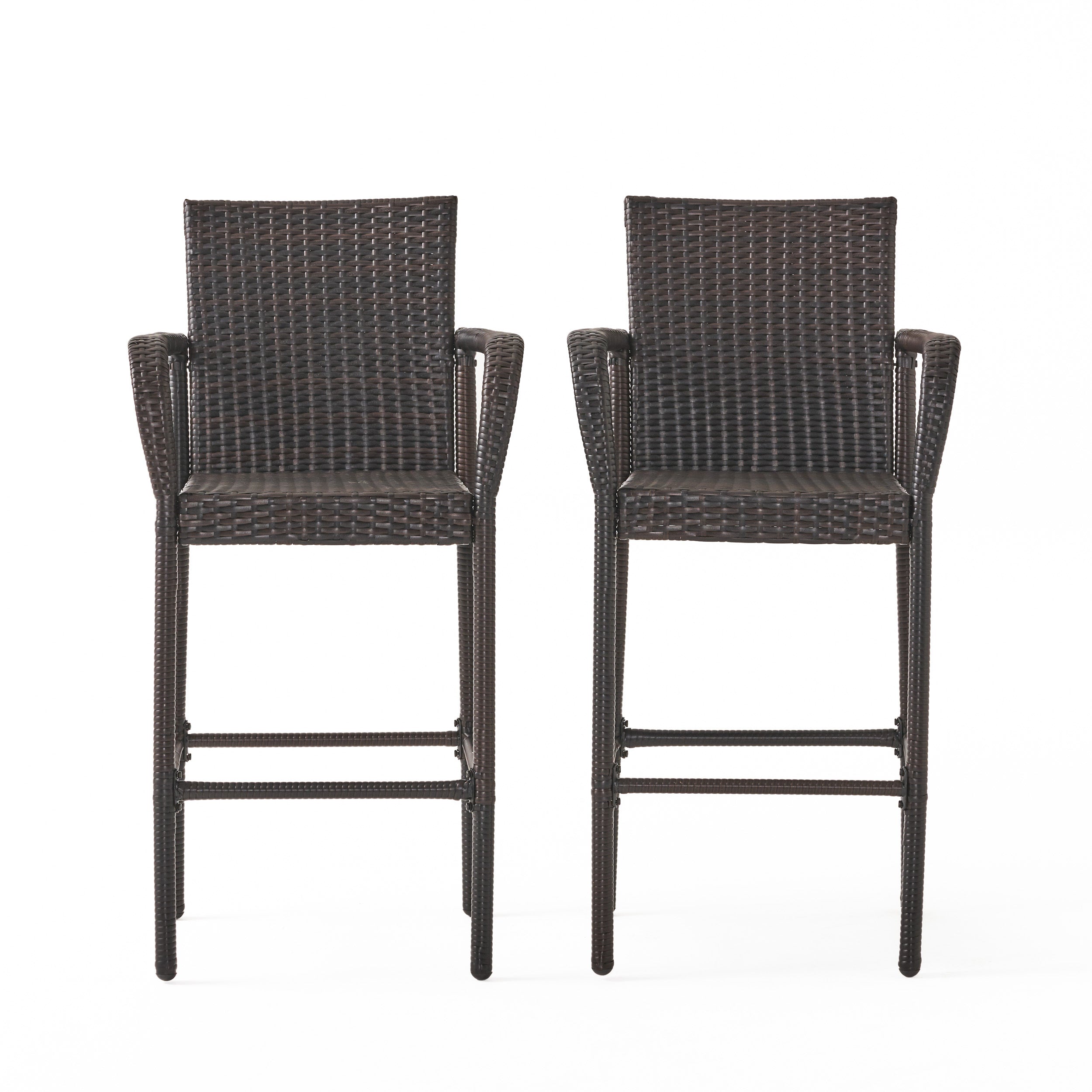 Littleton Outdoor Wicker Barstools, Set of 2
