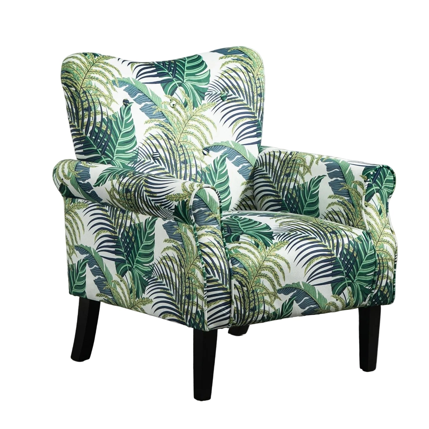 Palm Pattern  Wingback Accent Chair