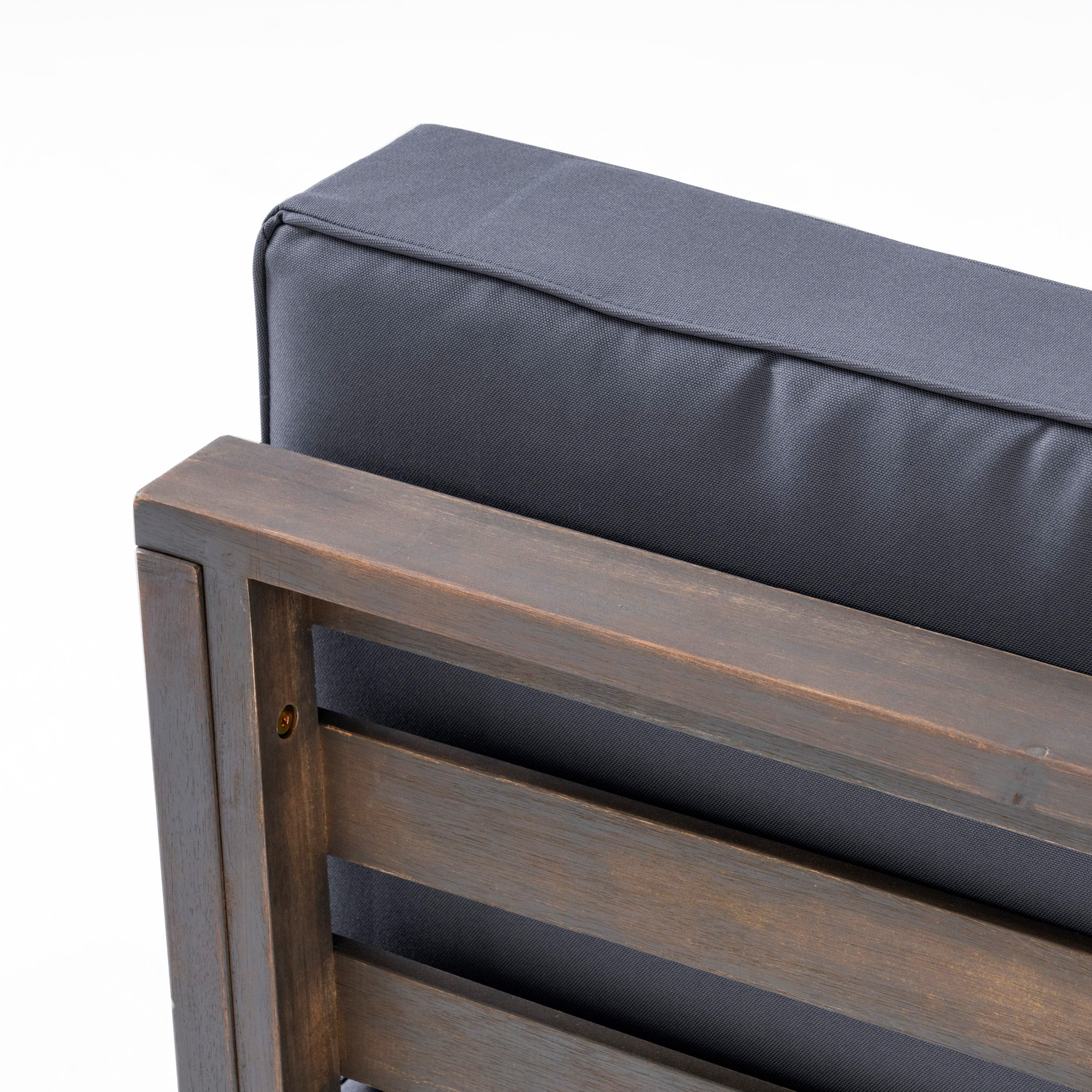 Oana Outdoor Acacia Wood Club Chair with Cushion