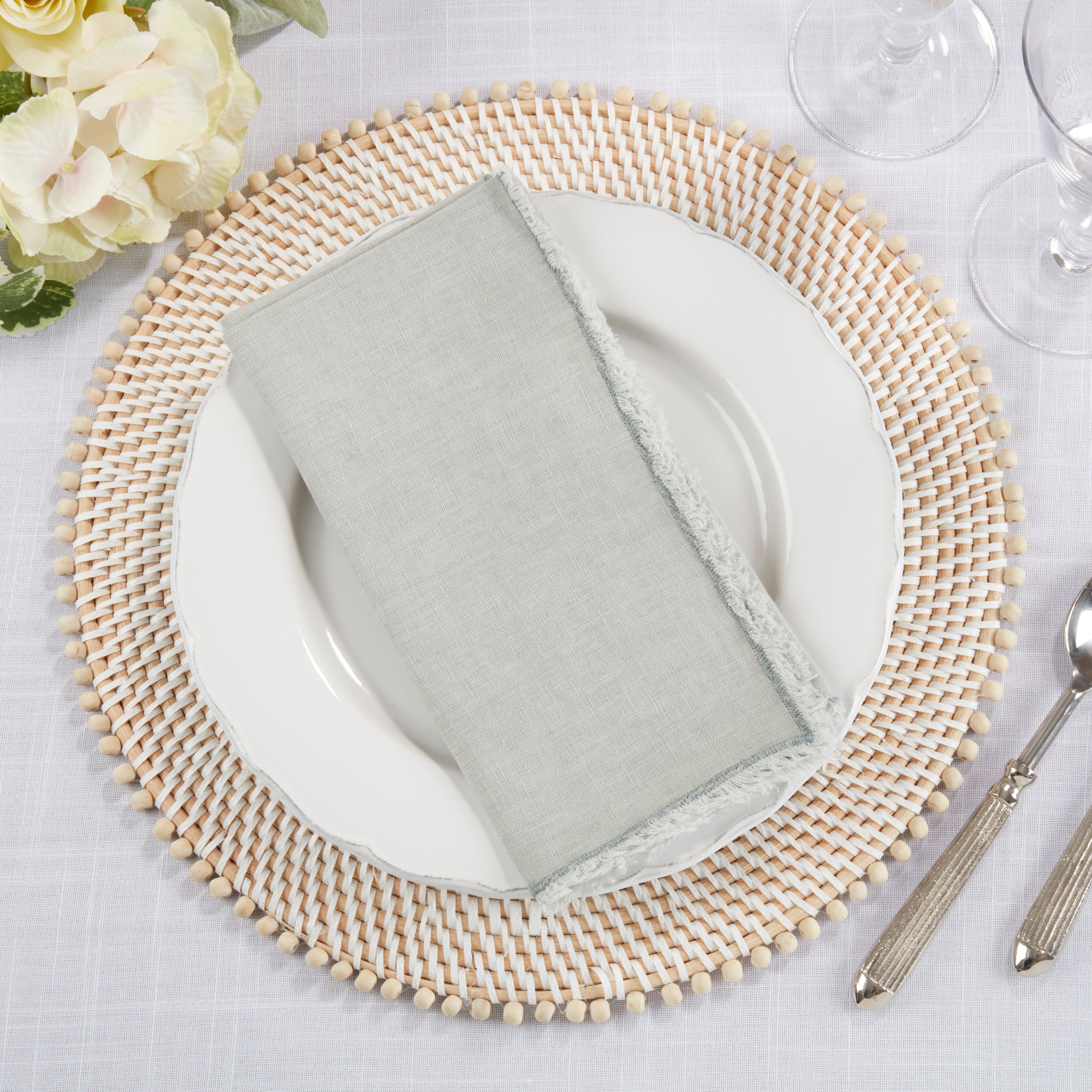 Fringe Linen Table Napkin, Set of 4