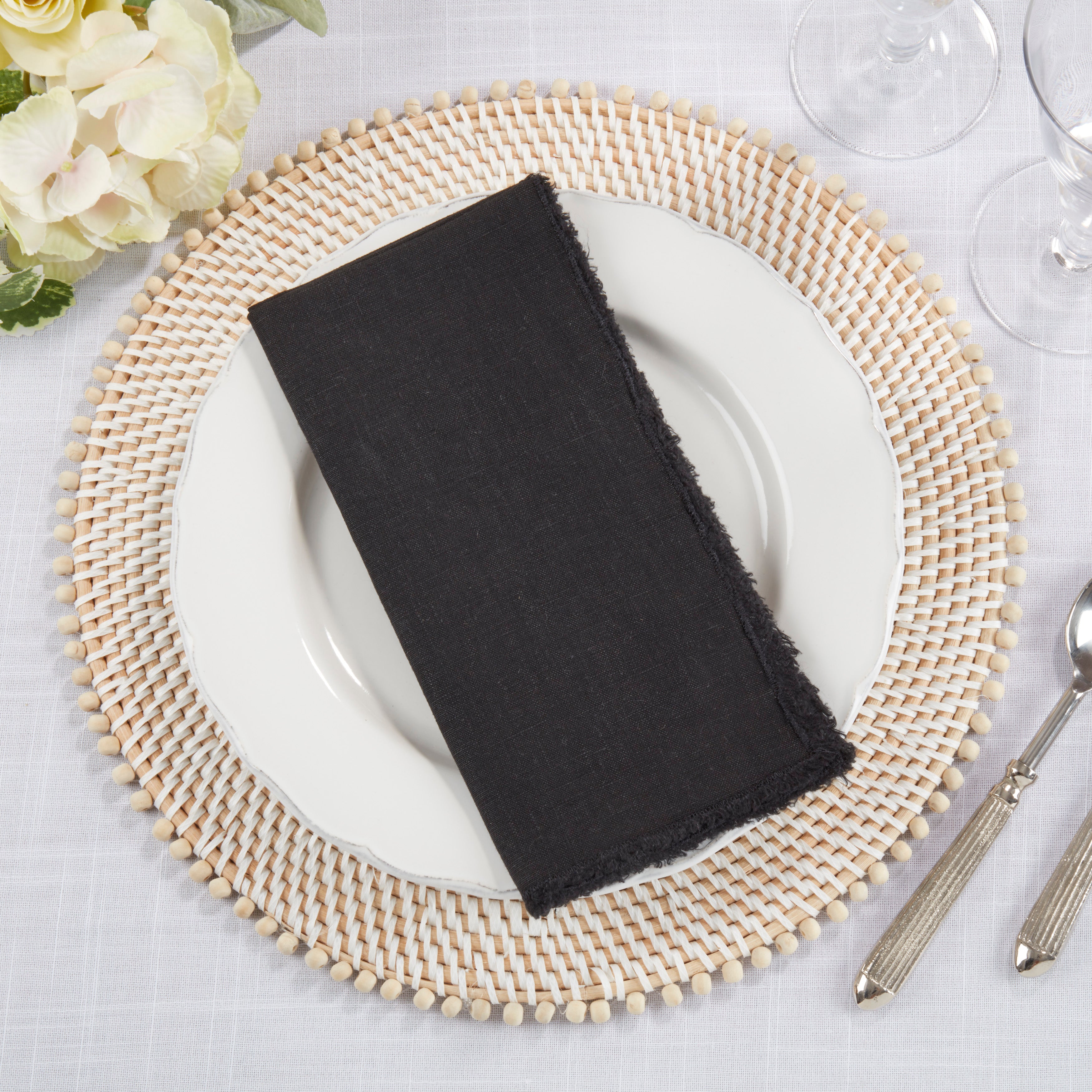Fringe Linen Table Napkin, Set of 4