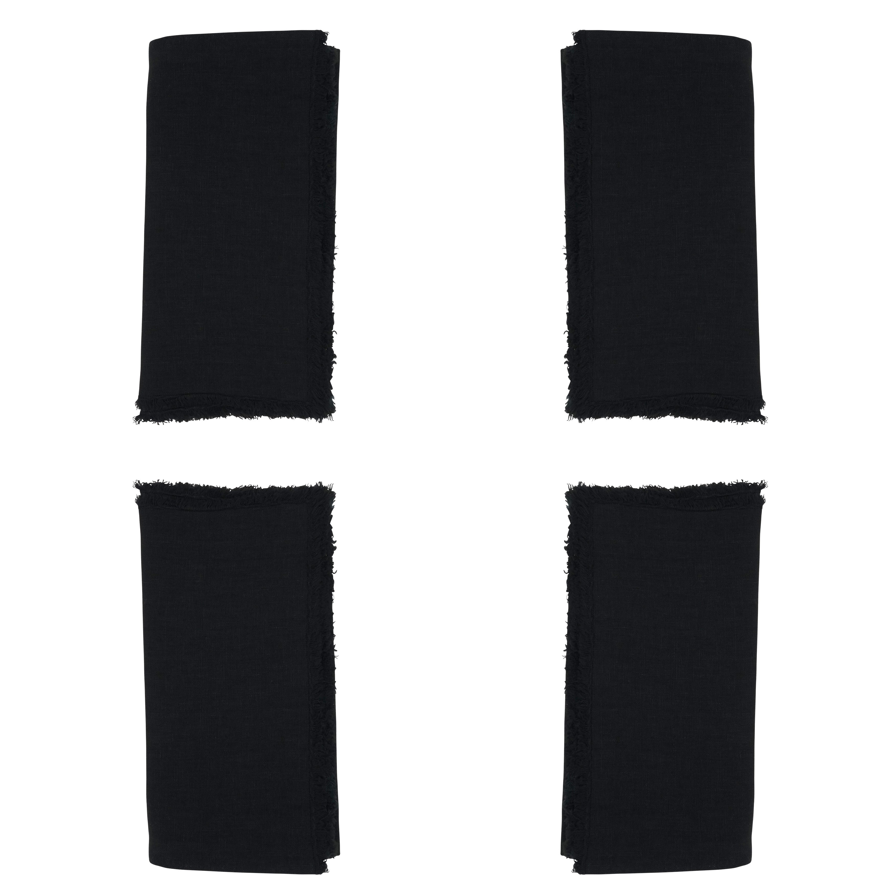 Fringe Linen Table Napkin, Set of 4