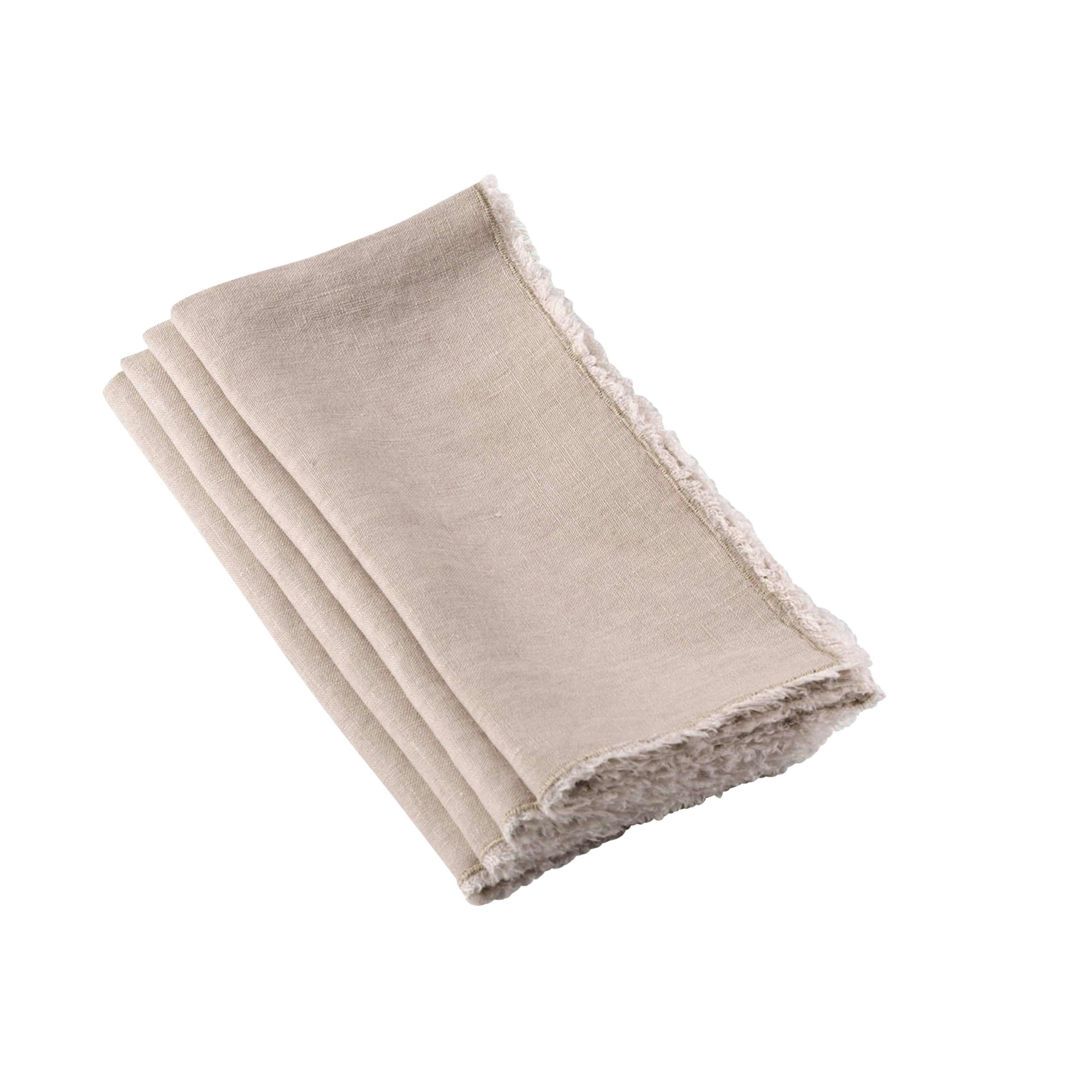 Fringe Linen Table Napkin, Set of 4