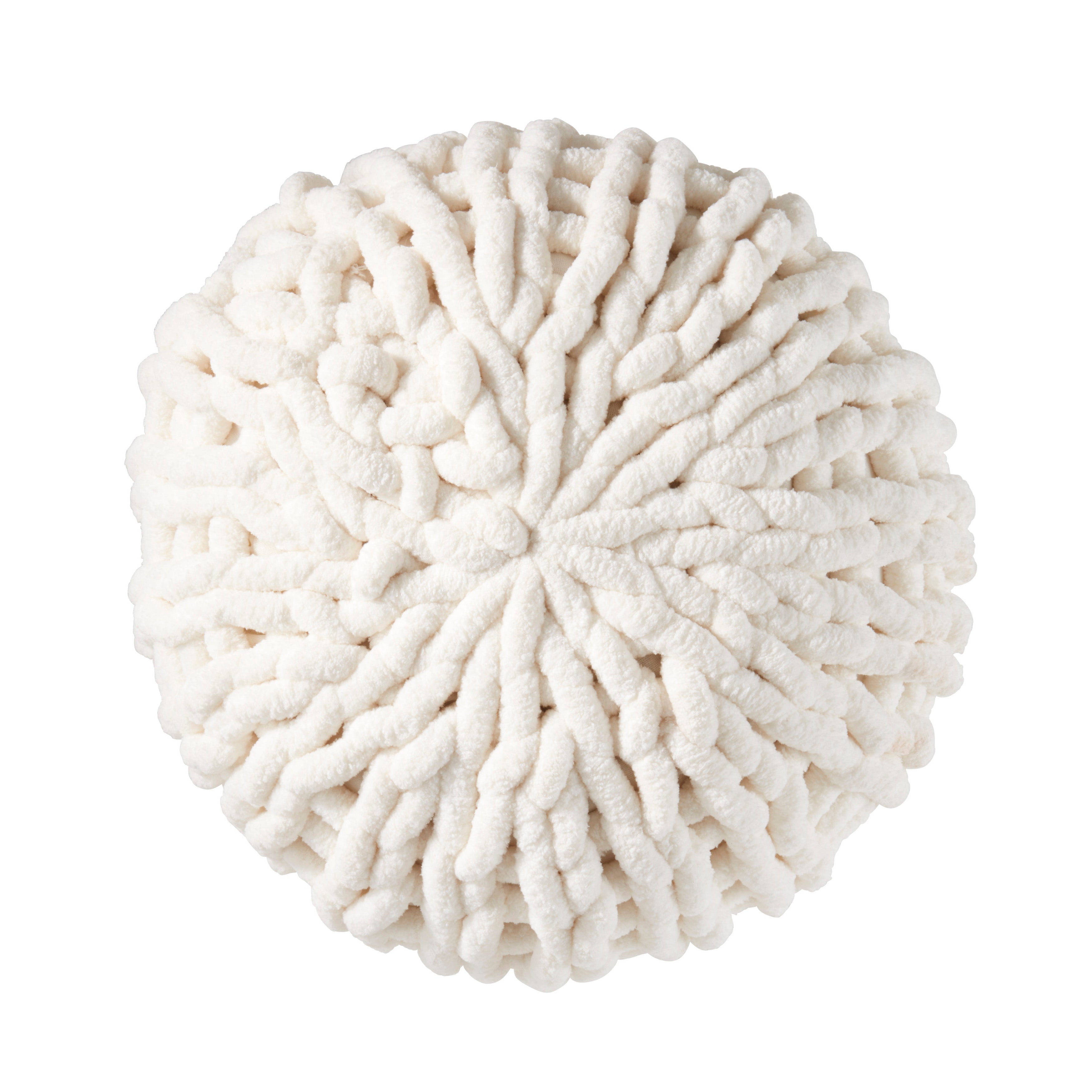 Cozy Chunky Knit Round Throw Pillow