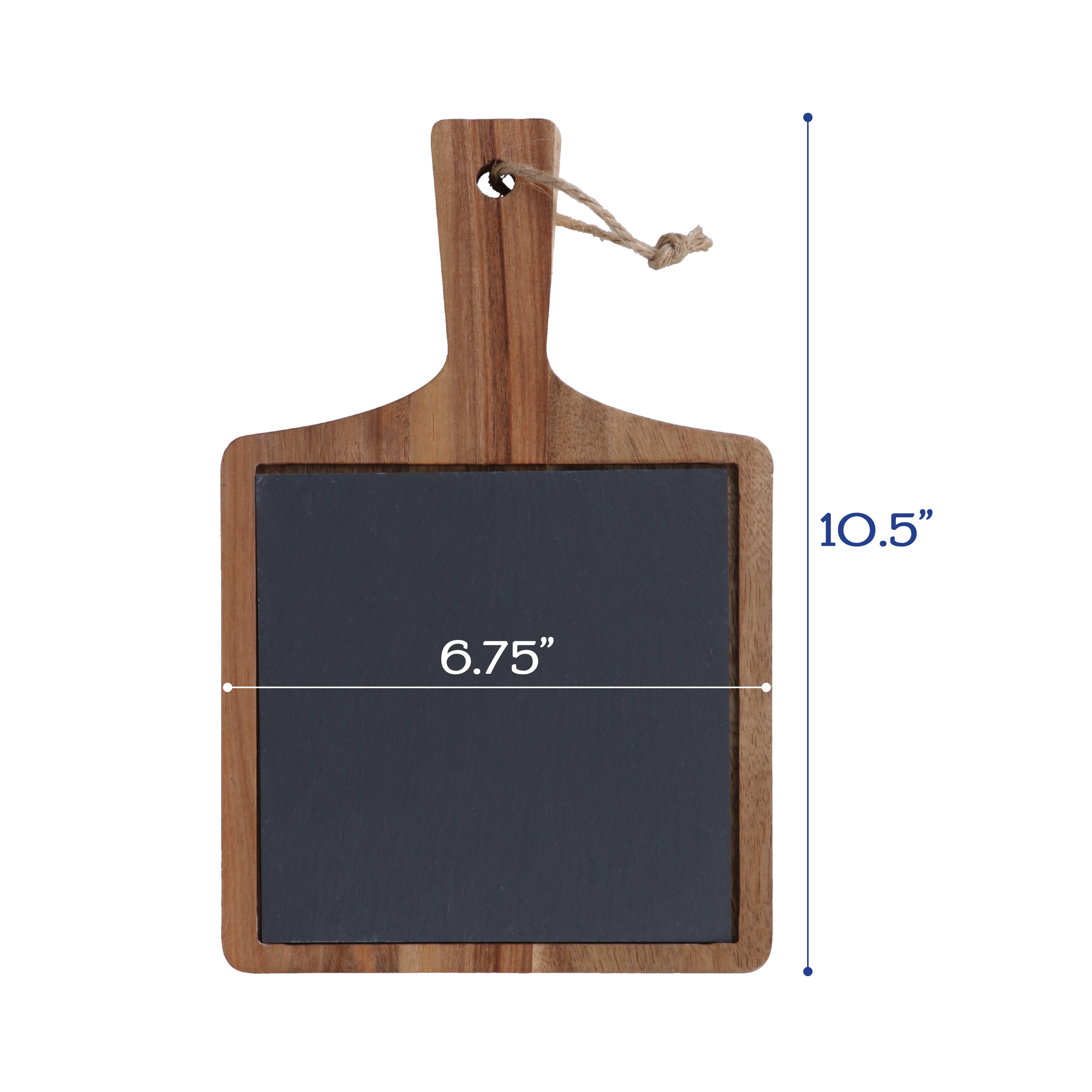 Rectangular Set of 3 Slate and Wood Serving Boards