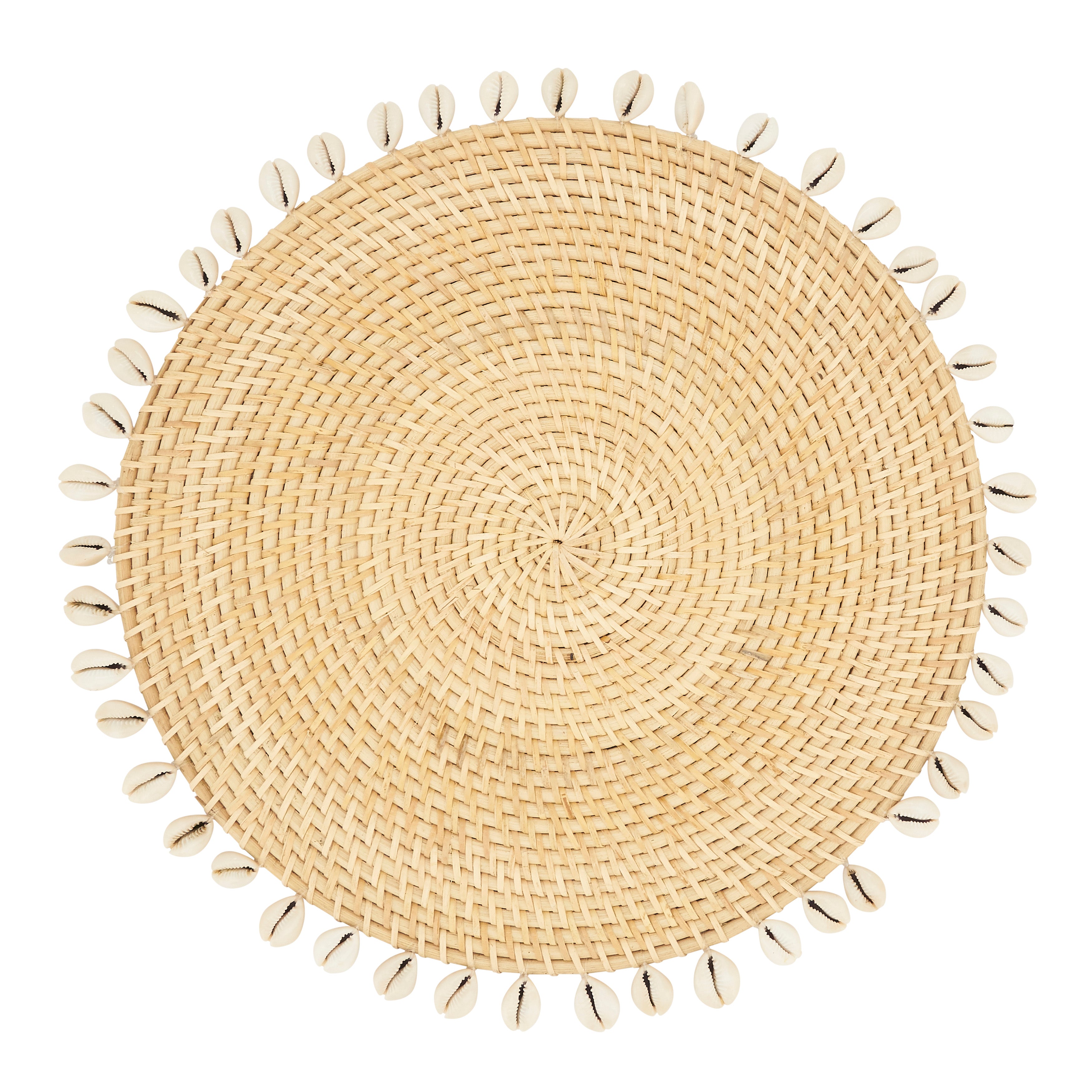 Seaside Splendor Shell Rattan Placemat, Set of 4