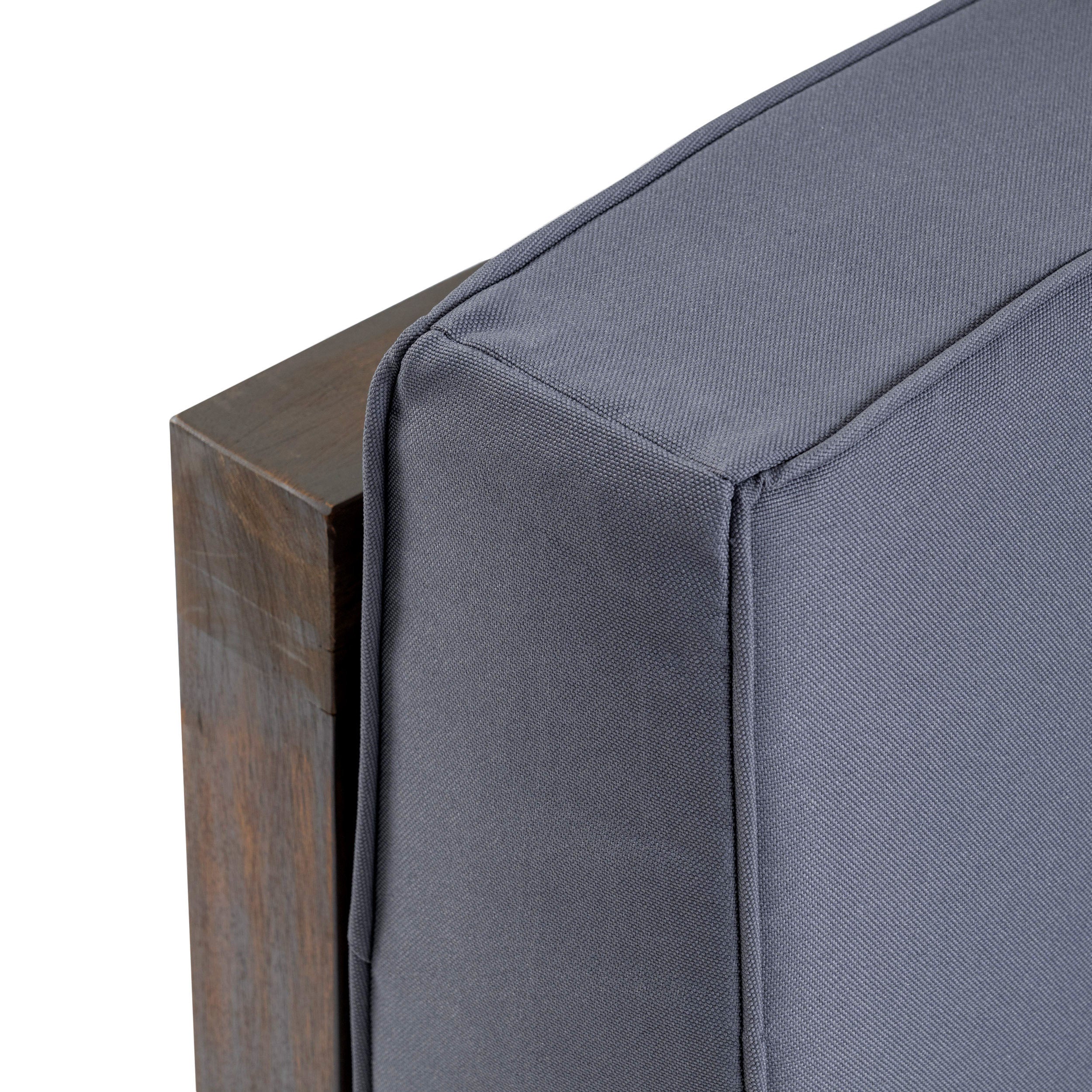 Oana Outdoor Acacia Wood Club Chair with Cushion