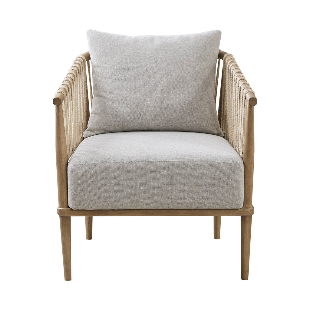 Accent Chair with Weave Rope Design and Seat Cushion