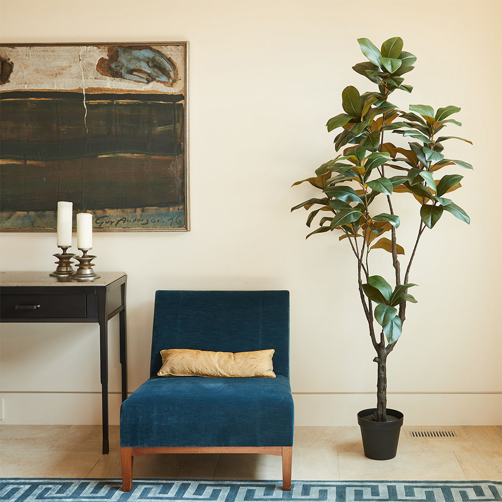 CG Hunter artificial magnolia tree - close-up of lifelike touch and feel leaves