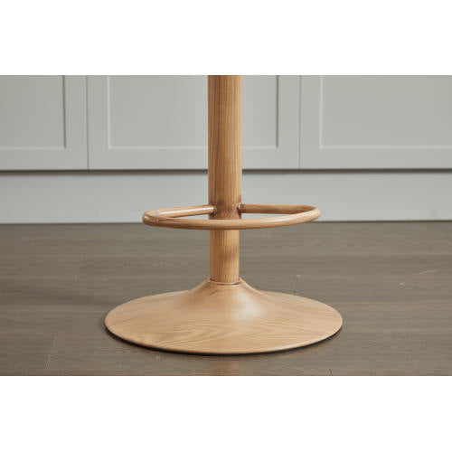 Swivel Bar Stool with Wicker Design and Footrest, Set of 2