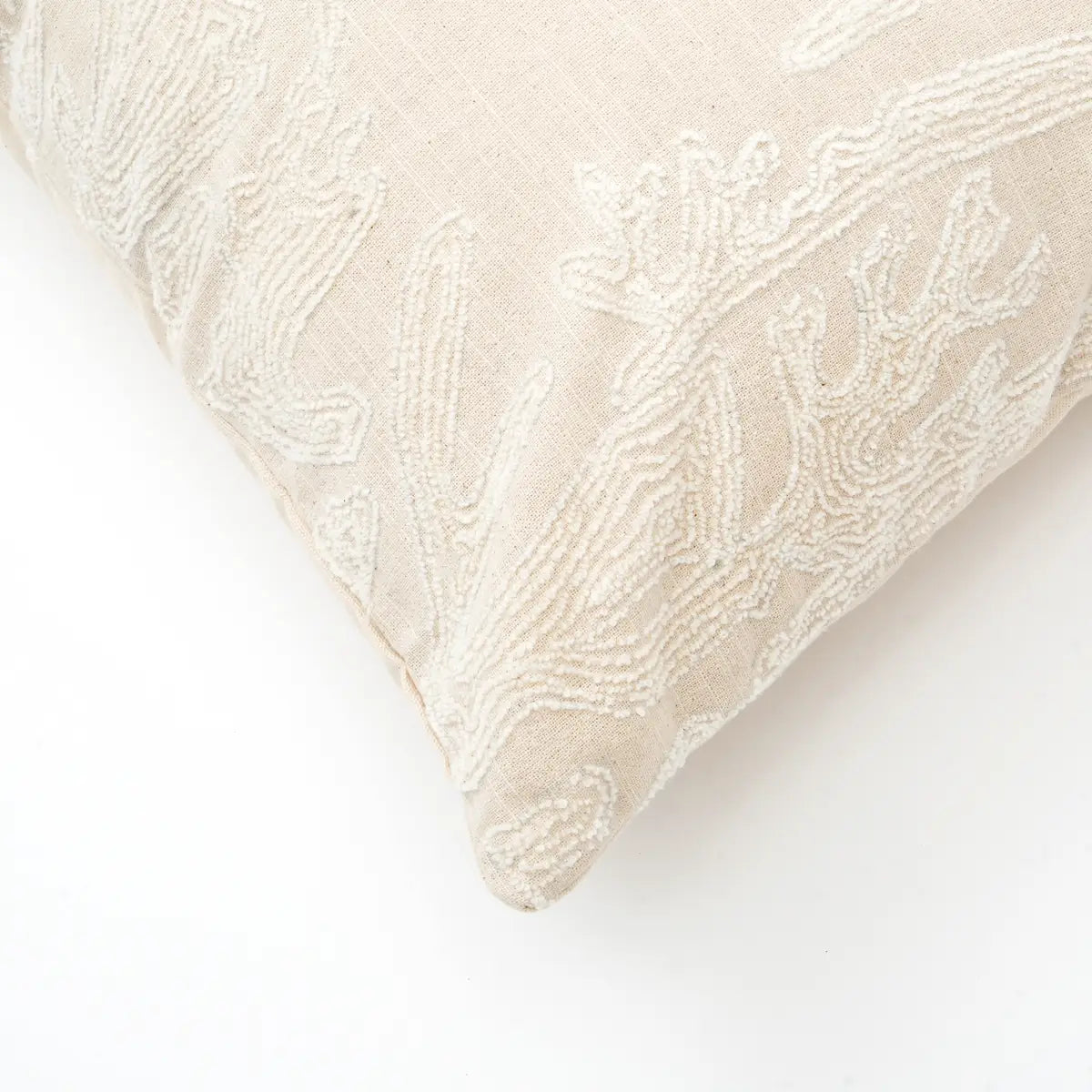 Cotton Underwater Embroidered Lumbar Pillow