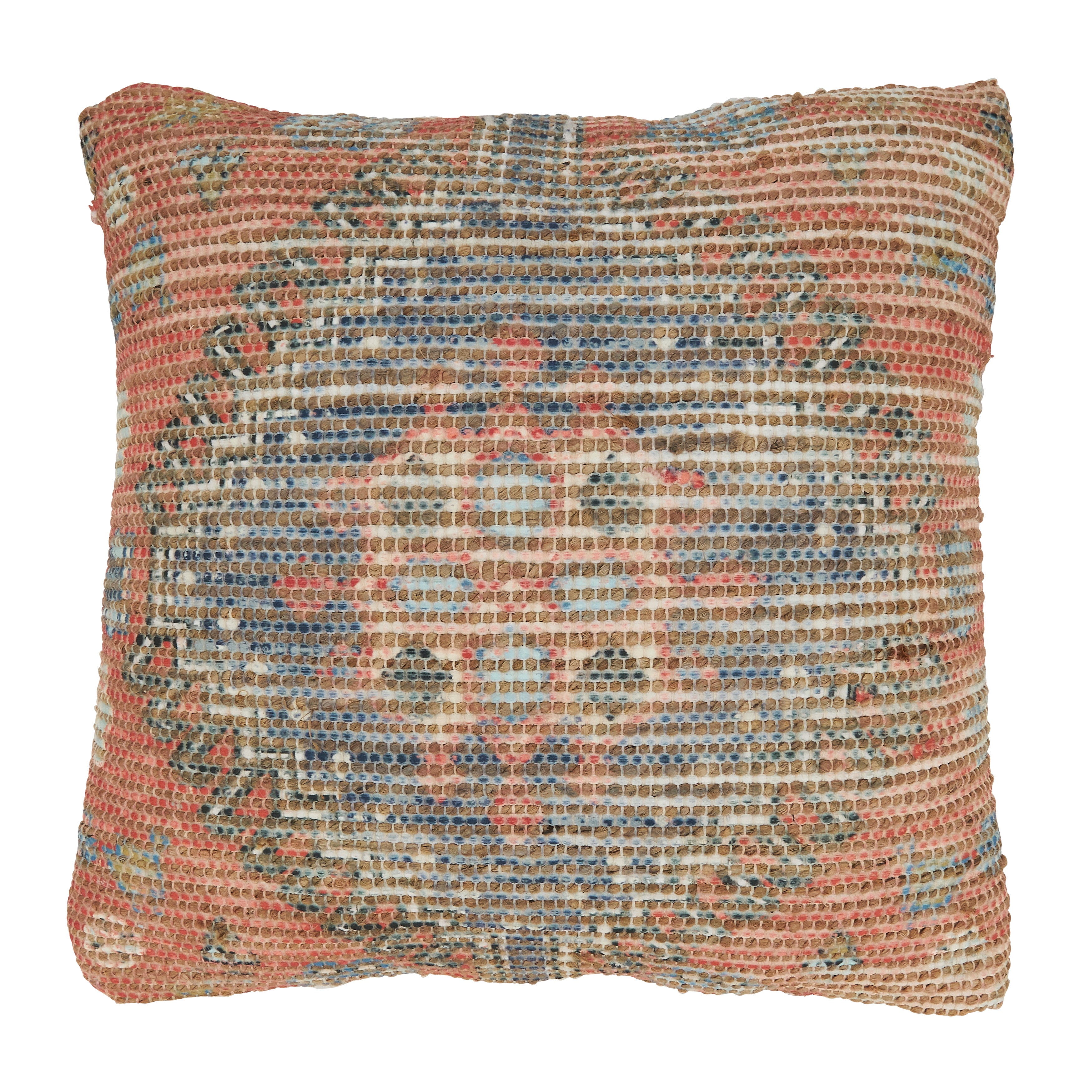 Bohemian Printed Chindi Poly Filled Throw Pillow