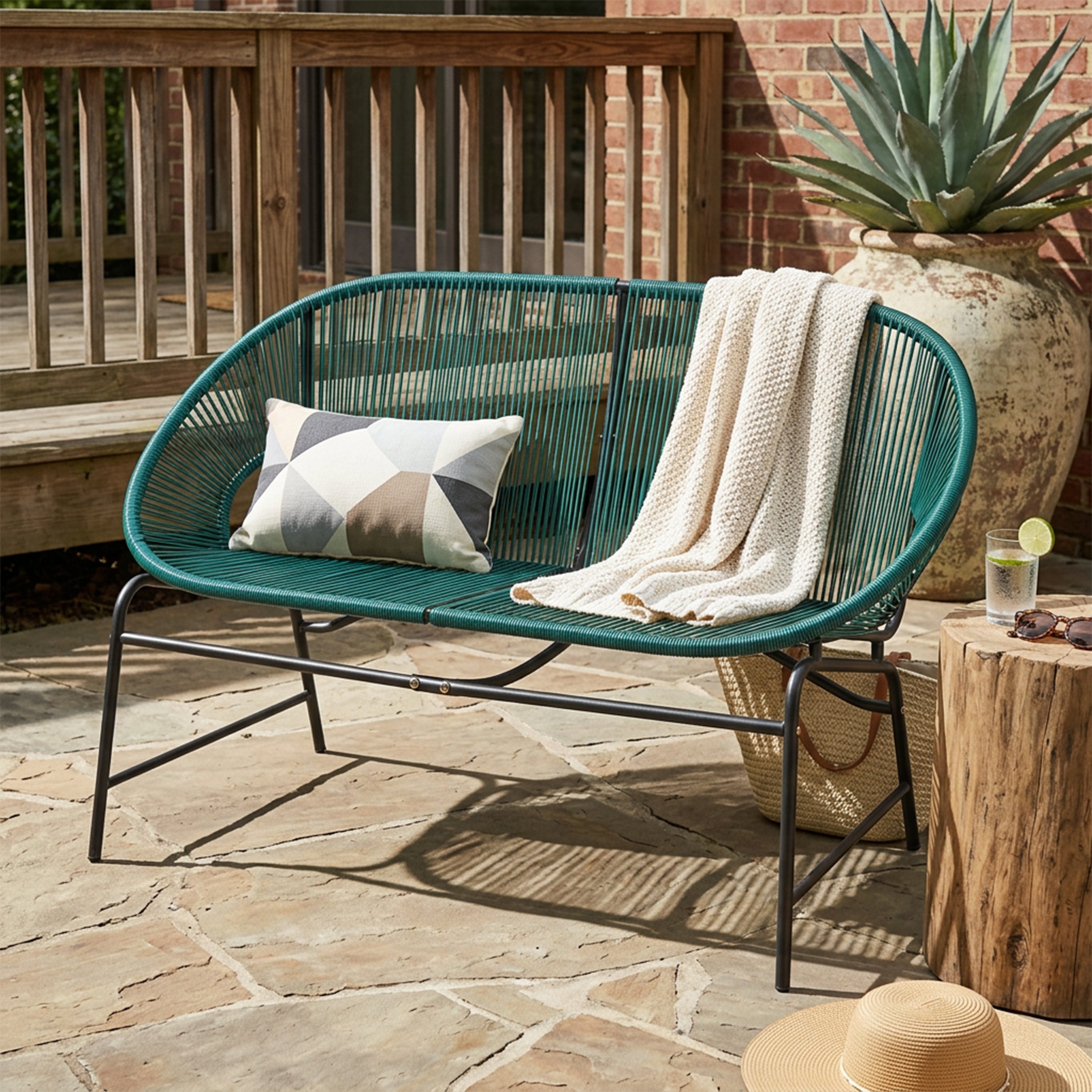 Nusa Outdoor Patio Wicker Loveseat
