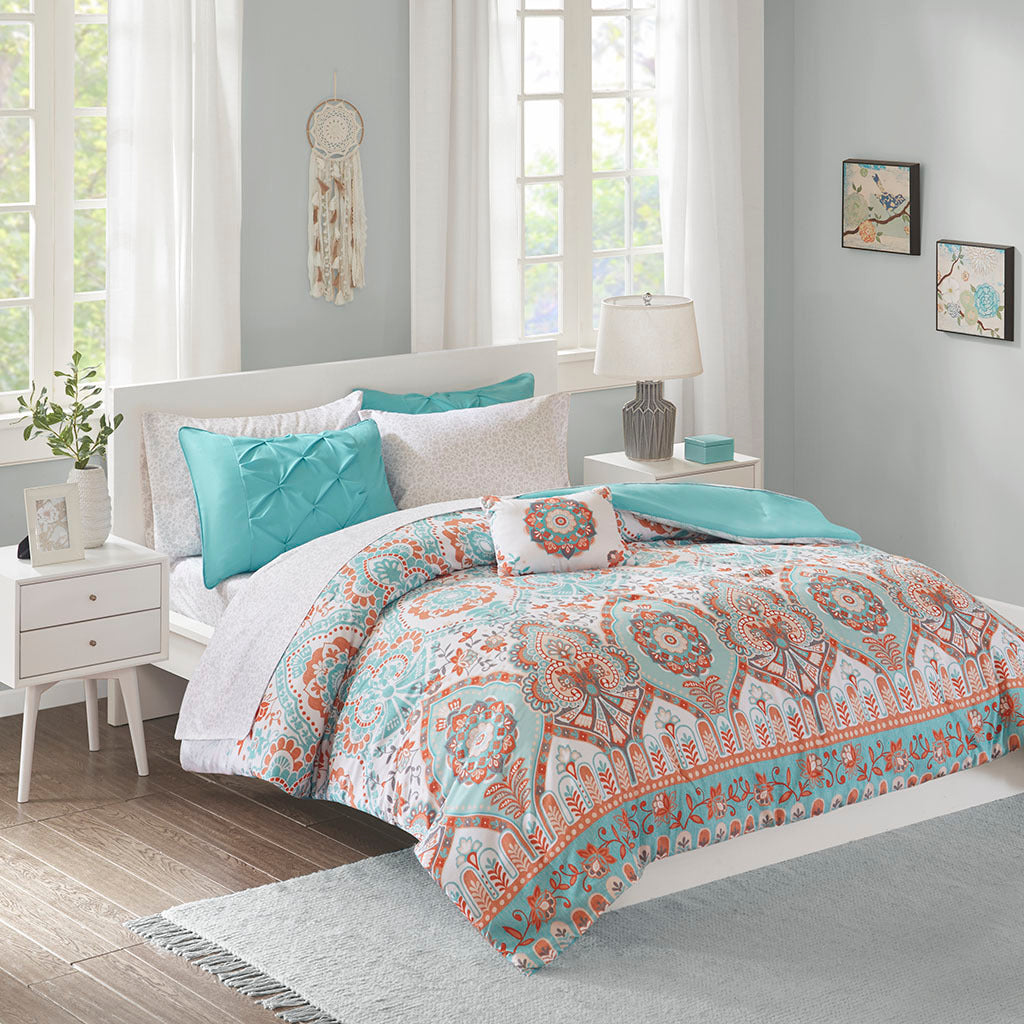 Boho Comforter Set Twin XL with Bed Sheets