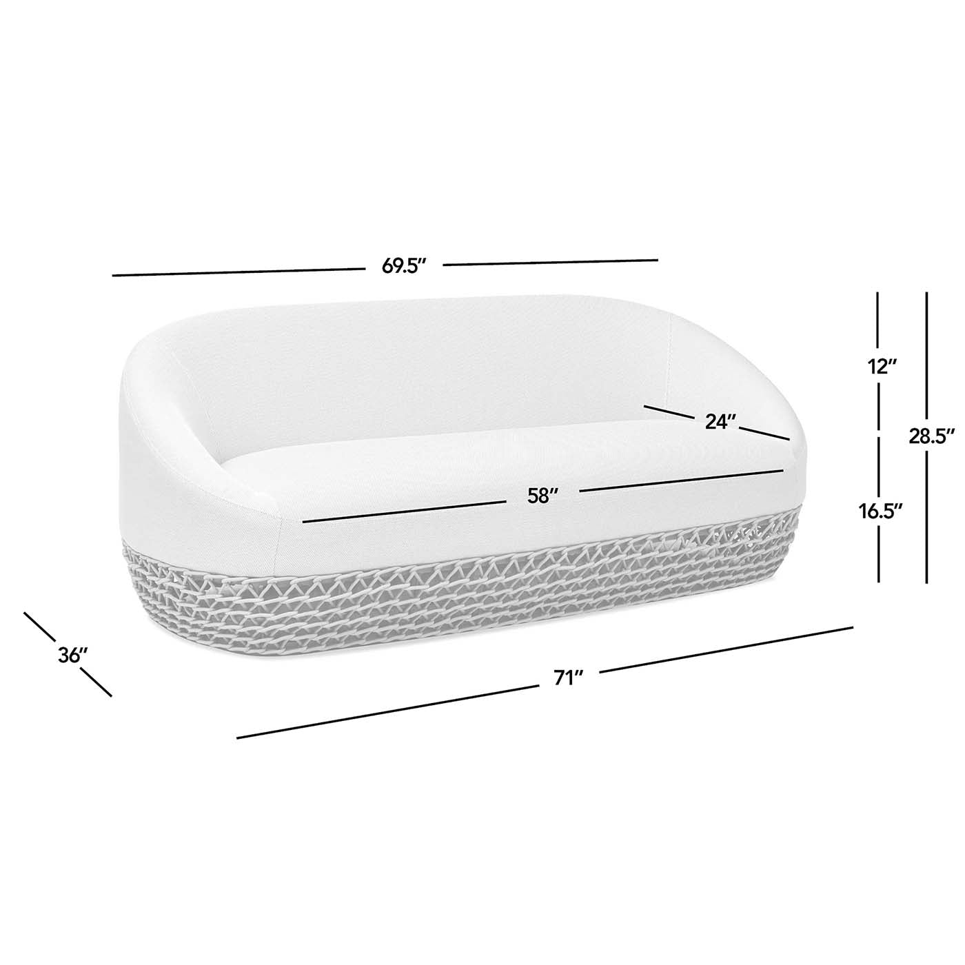 Willow Deep Seat Outdoor Sofa