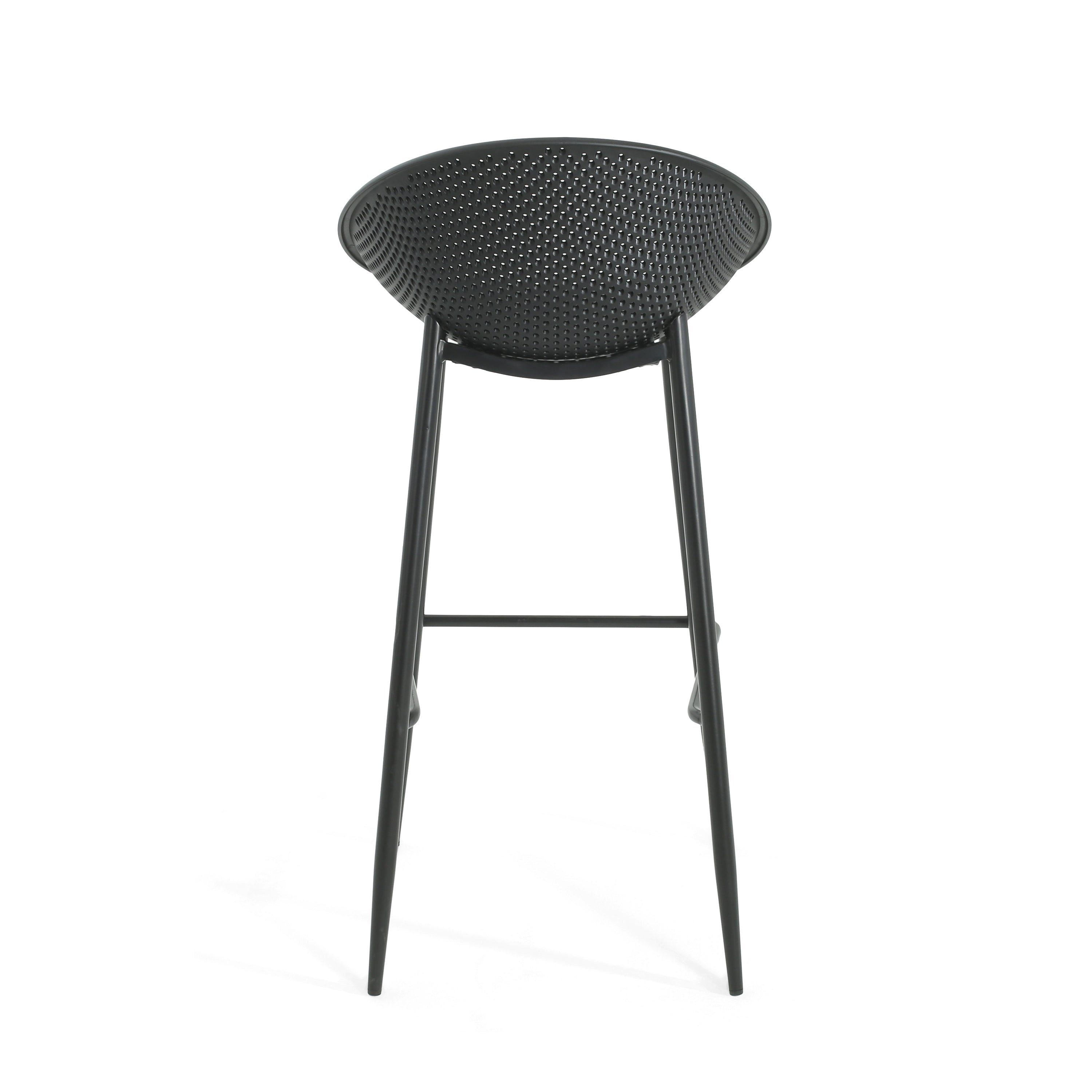 Rhodochrosite Outdoor Bar Stool with Diamond Mesh Pattern and Footrest, Set of 2