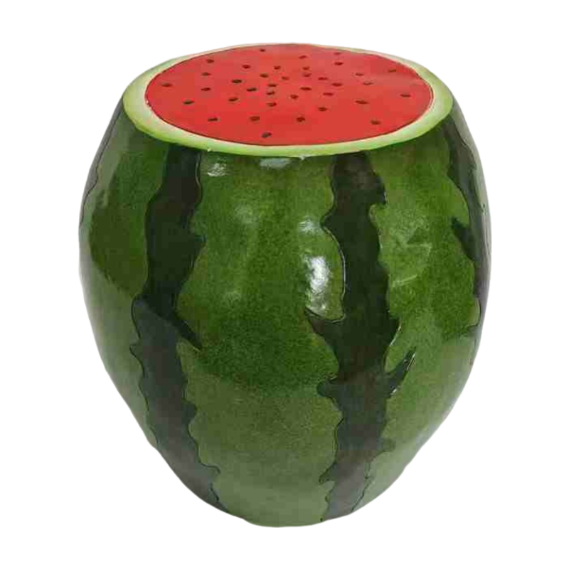 13.4" Watermelon Resin Garden Stool