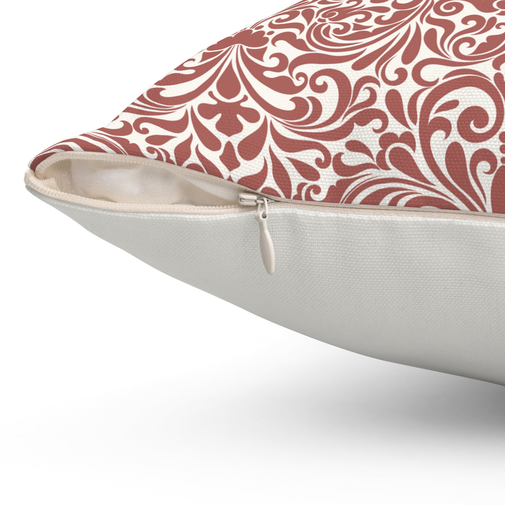 Ruby Damask Accent Throw Pillow