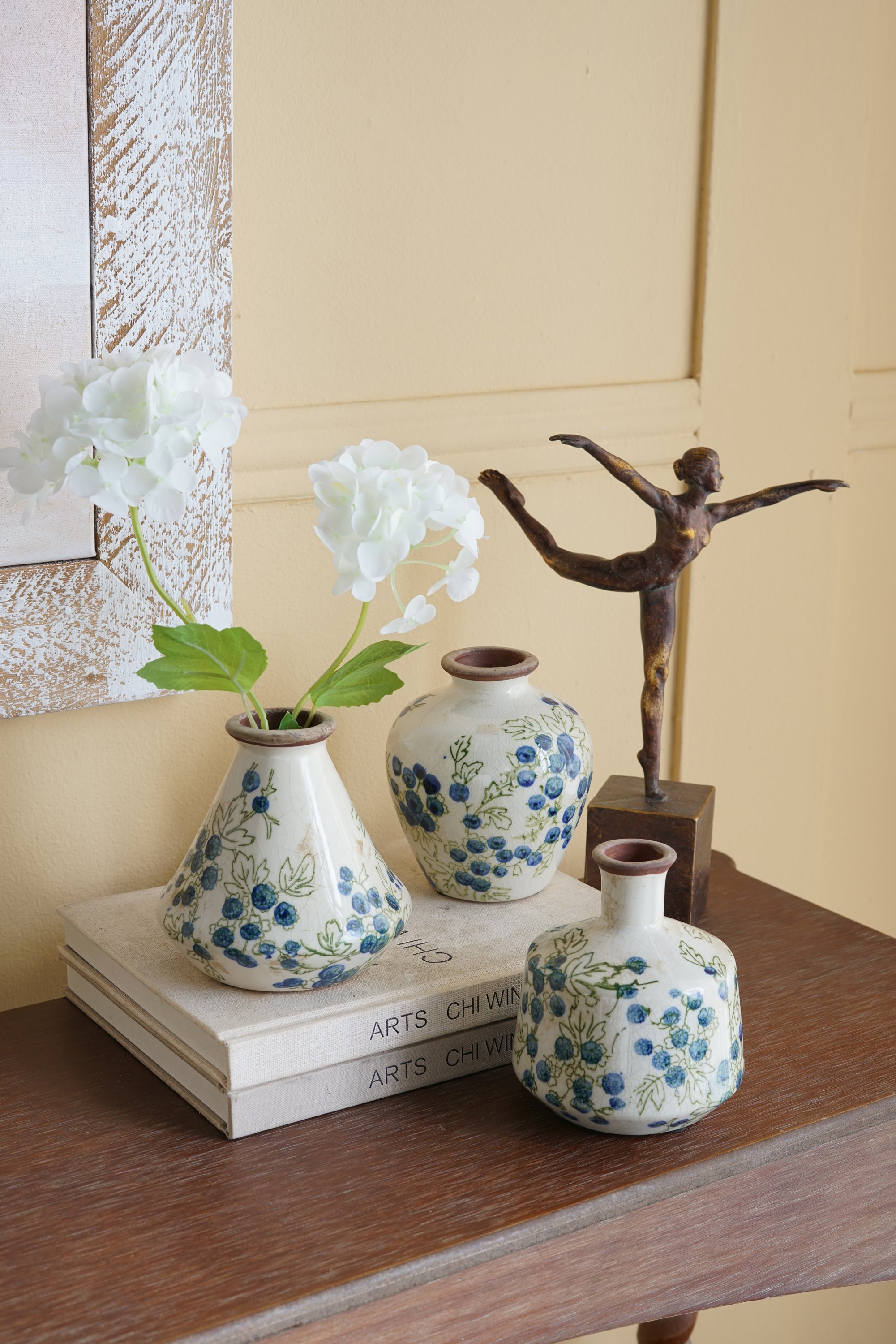 Blueberry Ceramic Mini Vases, Set of 3