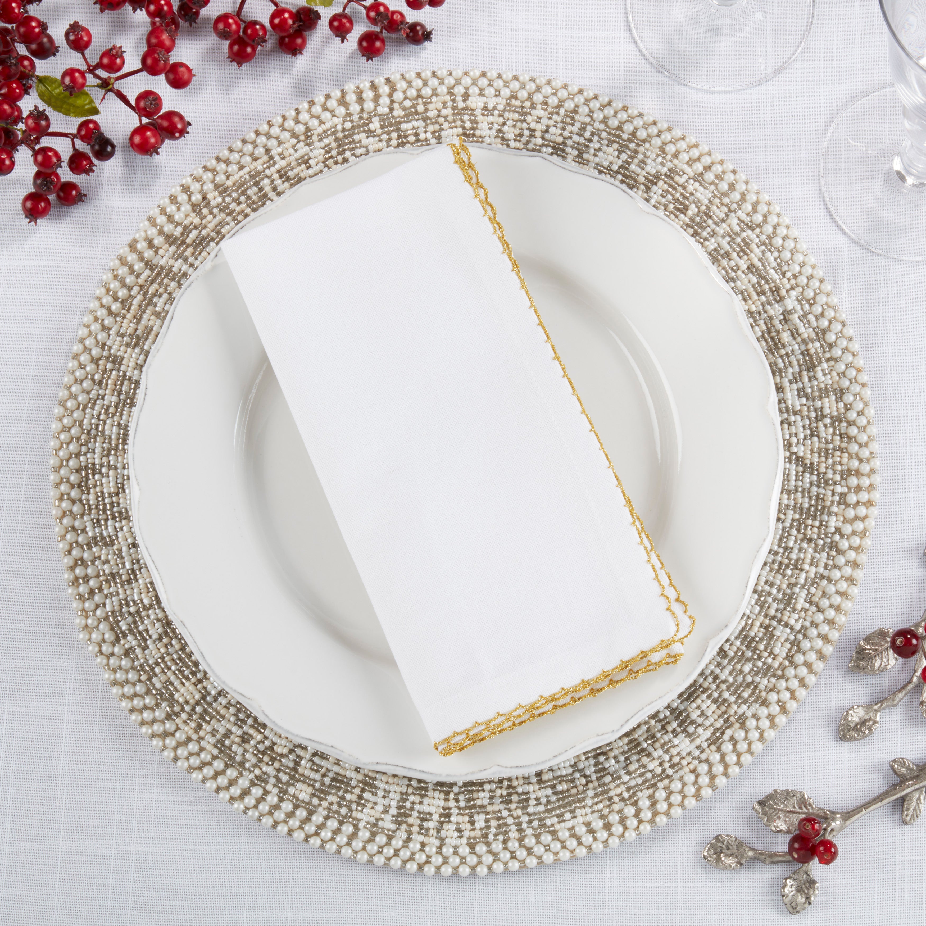 Whip Stitched Table Napkin, Set of 4