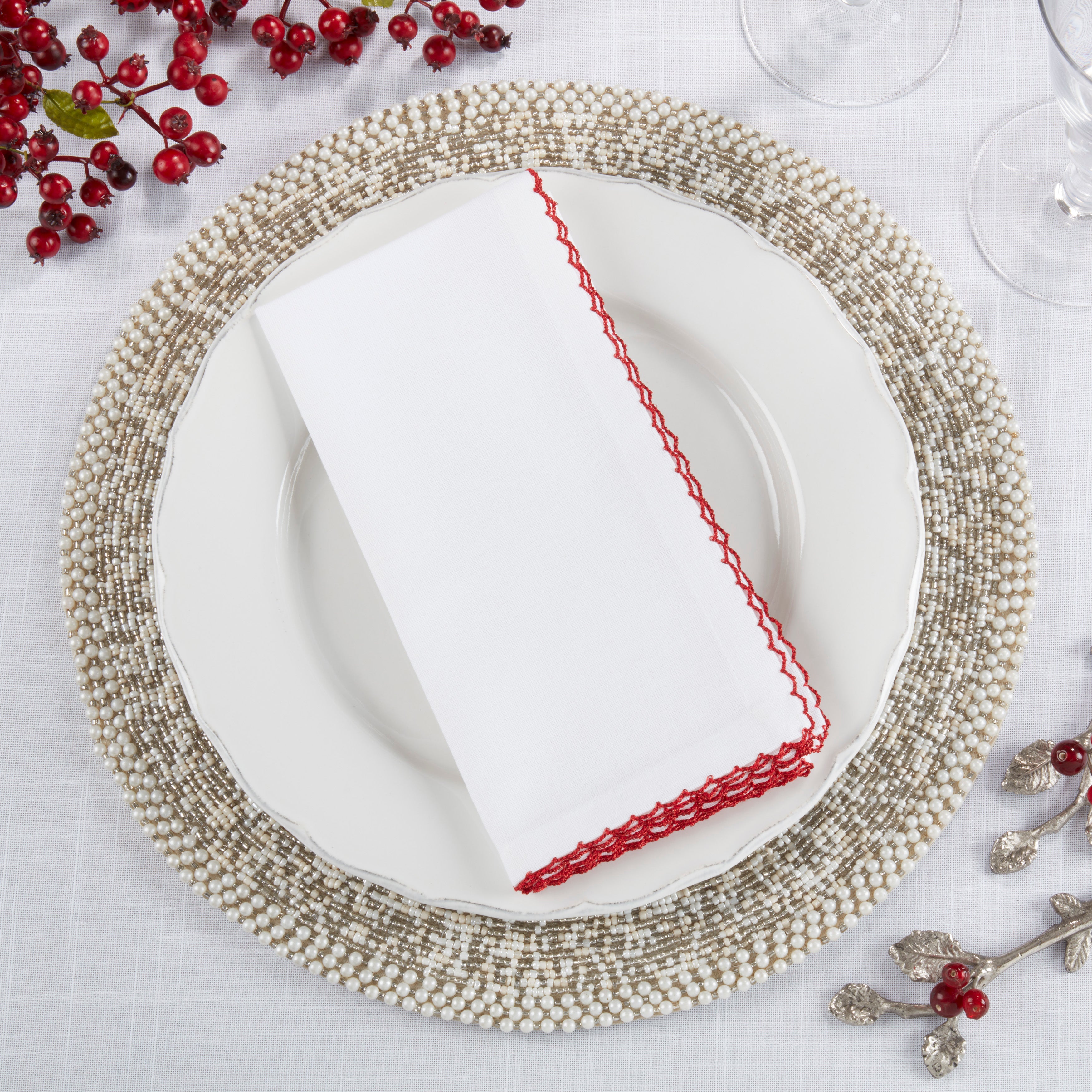 Whip Stitched Table Napkin, Set of 4