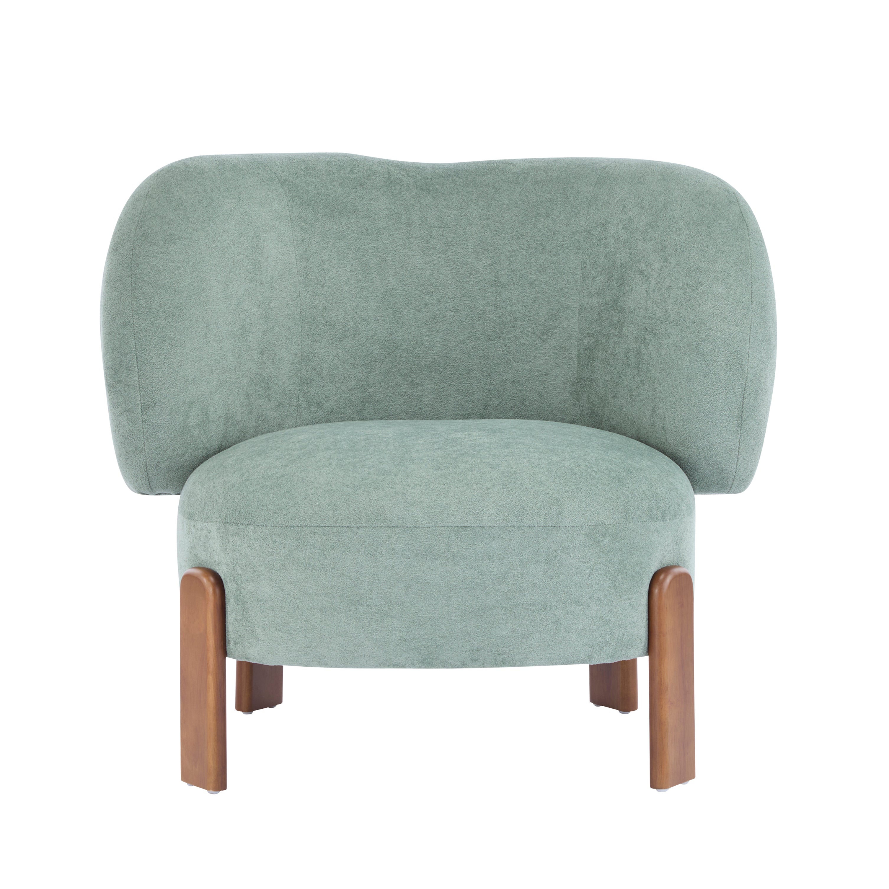 Modern Cozy Wingback Accent Arm Chair with Wooden Feet