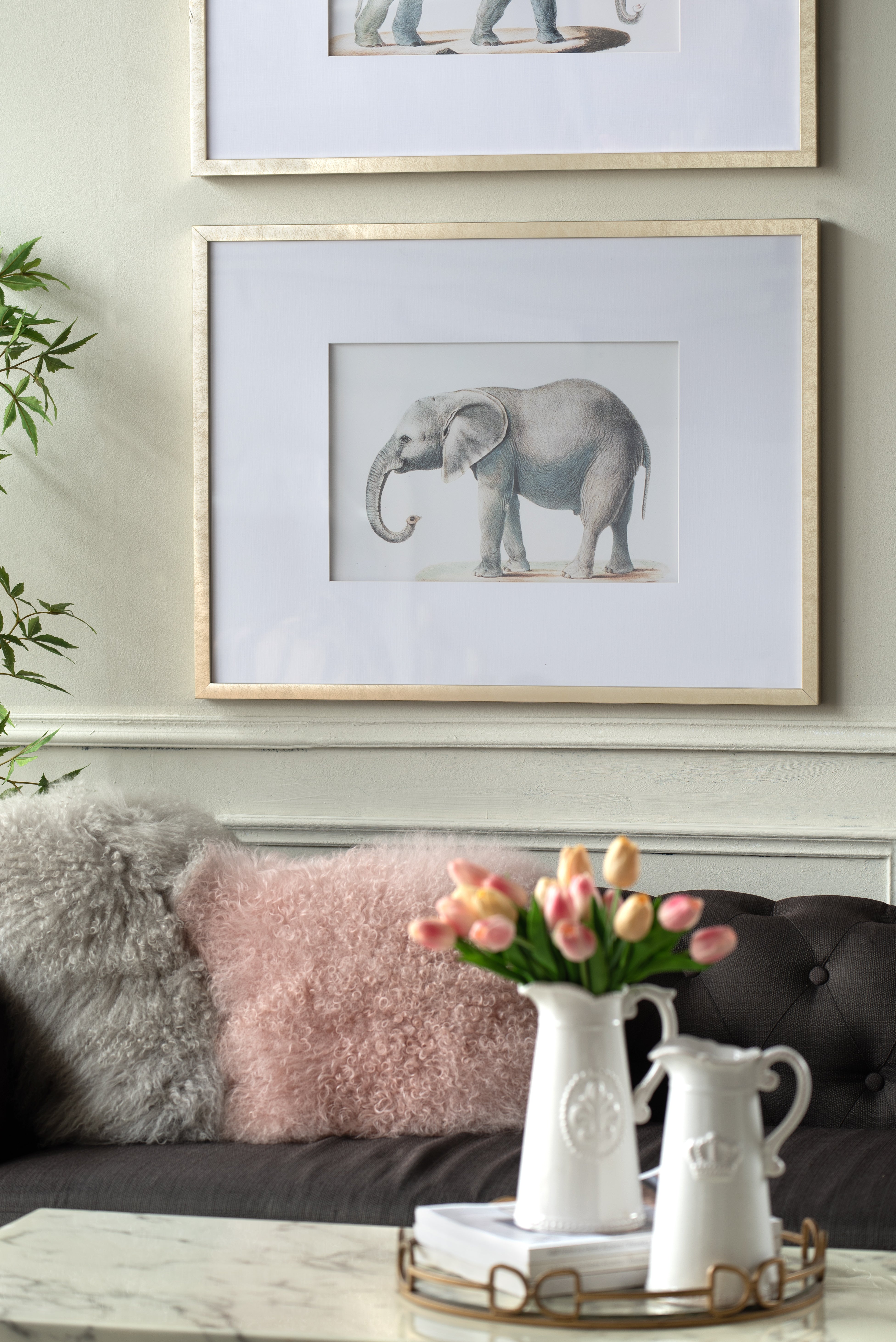 Elephant Pencil Drawings, Set of 2