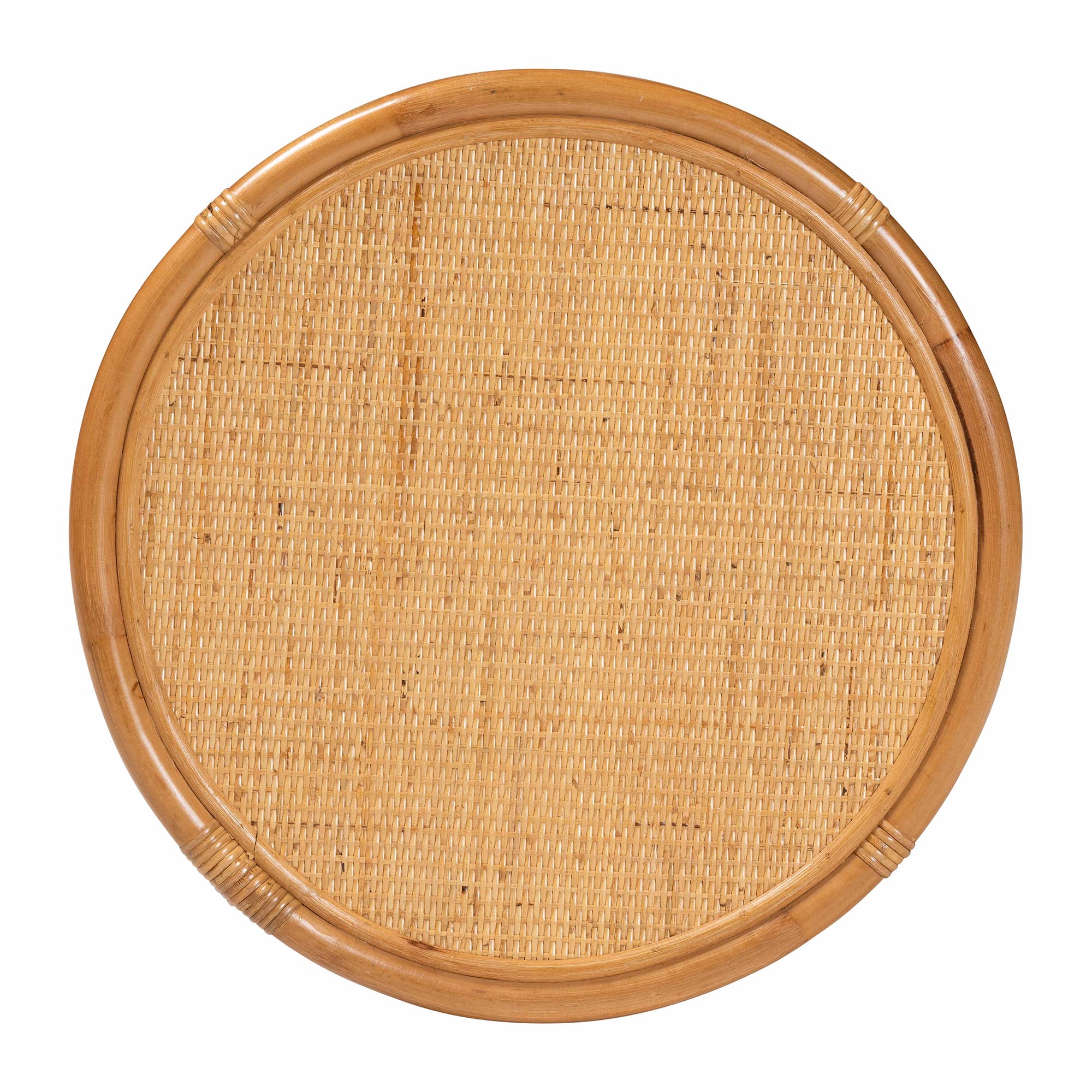 Modern Bohemian Natural Brown Rattan End Table