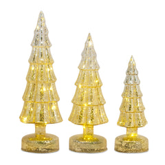 Led-Lighted-Mercury-Glass-Holiday-Tree-Décor-(set-of-3)-Gold-Decor