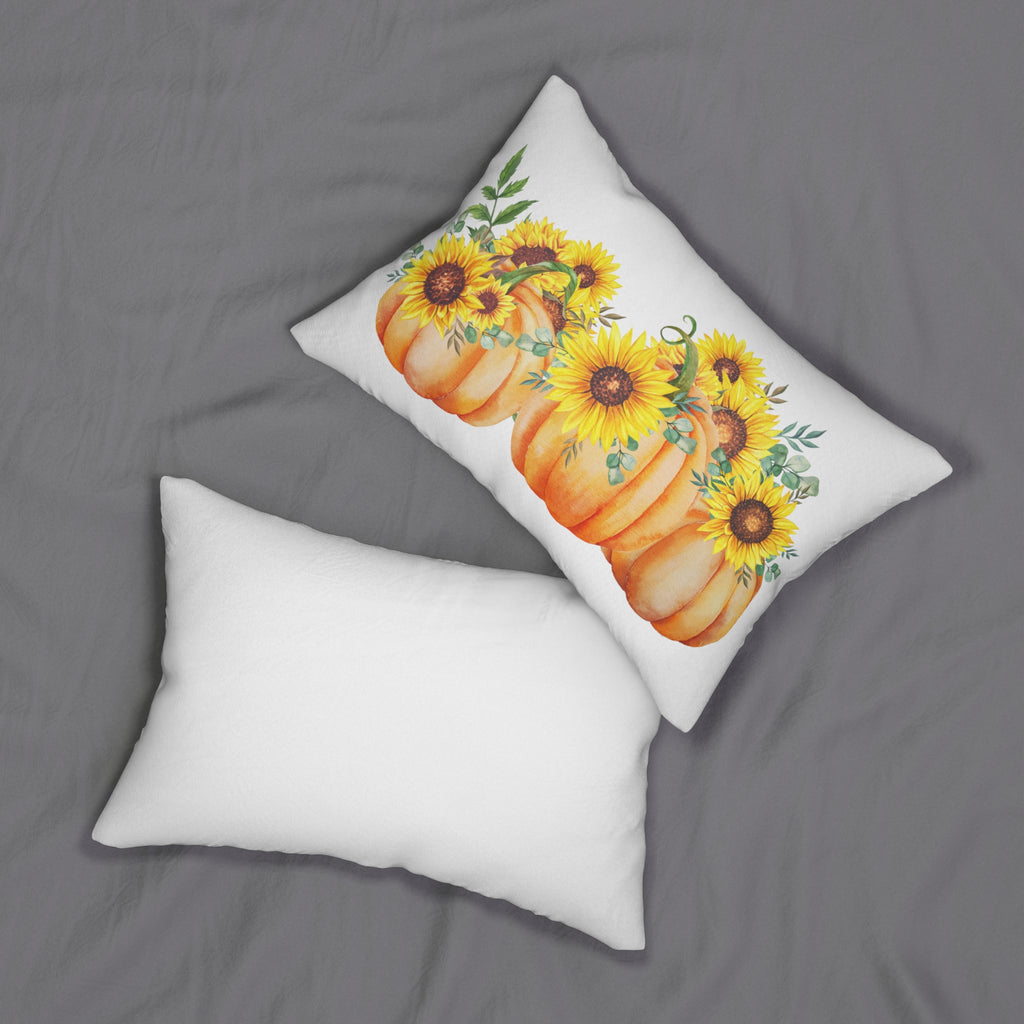 Sunflower Pumpkin Dream Lumbar Throw Pillow